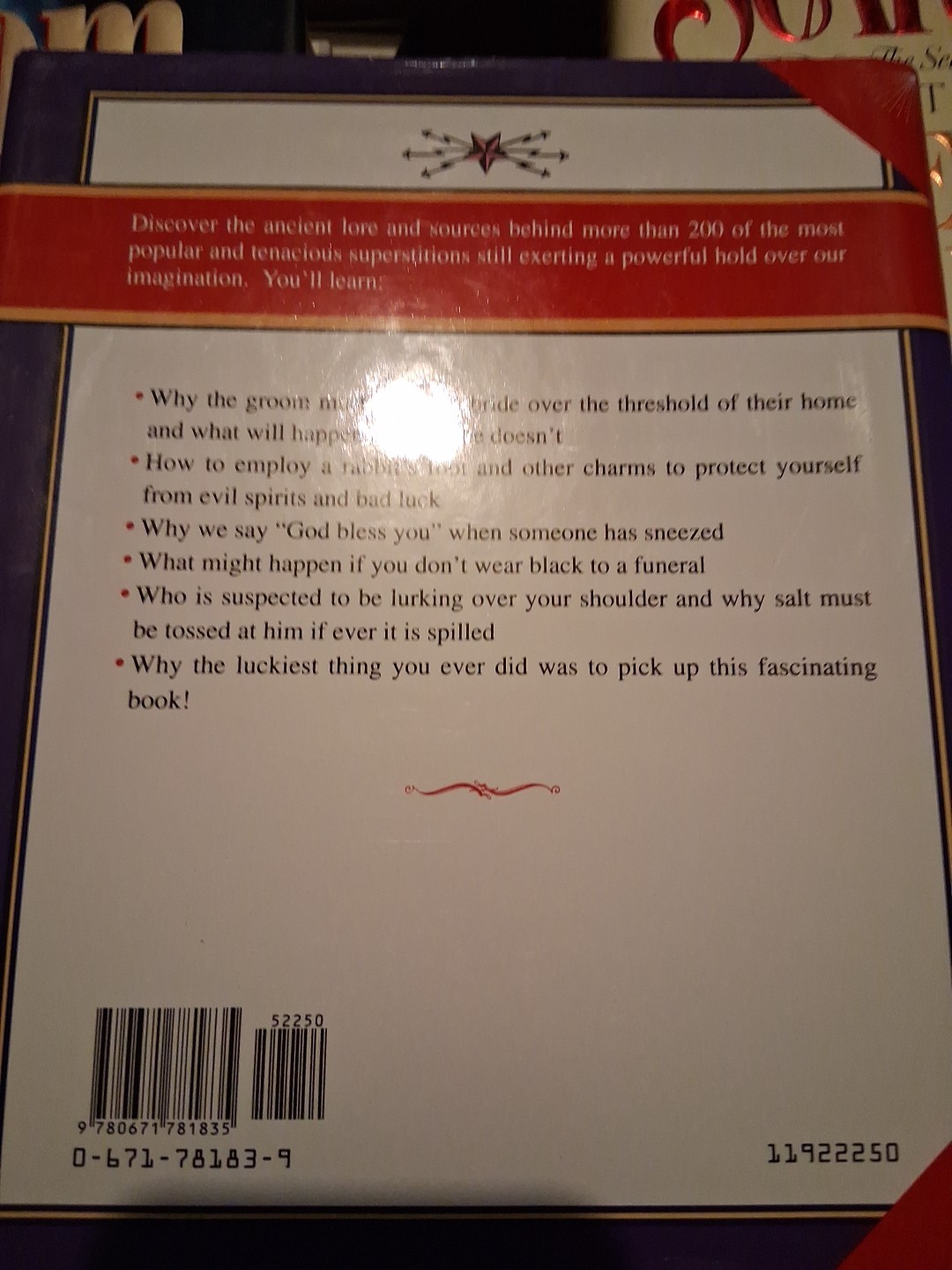 Superstitions by Peter Lorie, HBwDJ, 1992, 254 pages