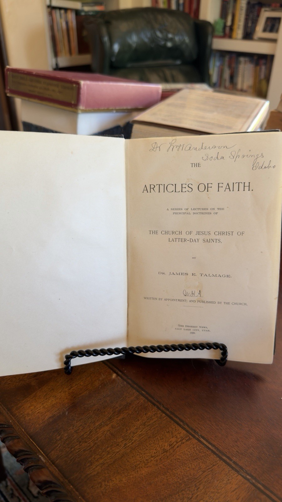 The Articles of Faith James E. Talmage 1899 First Edition LDS Mormon Deseret