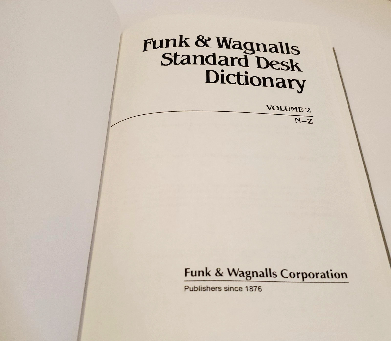 Funk and Wagnalls Standard Desk Dictionary Volumes 1 and 2 Set Hardcover 1984