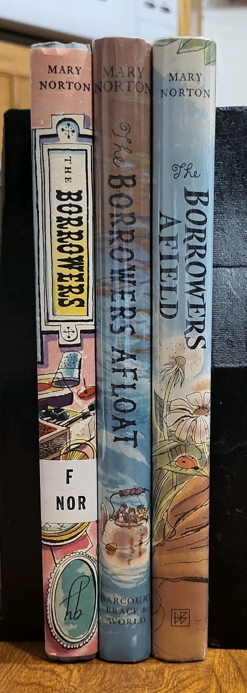 THE BORROWERS Lot of 3 HC/DJ Borrowers, Afloat, Afield 1950s Juv Fantasy Norton