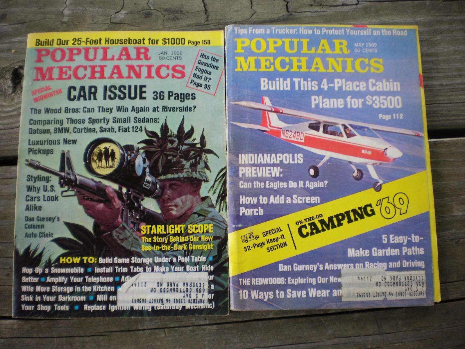2 Vintage Popular Mechanics Magazines Jan & May1969 448 Pages