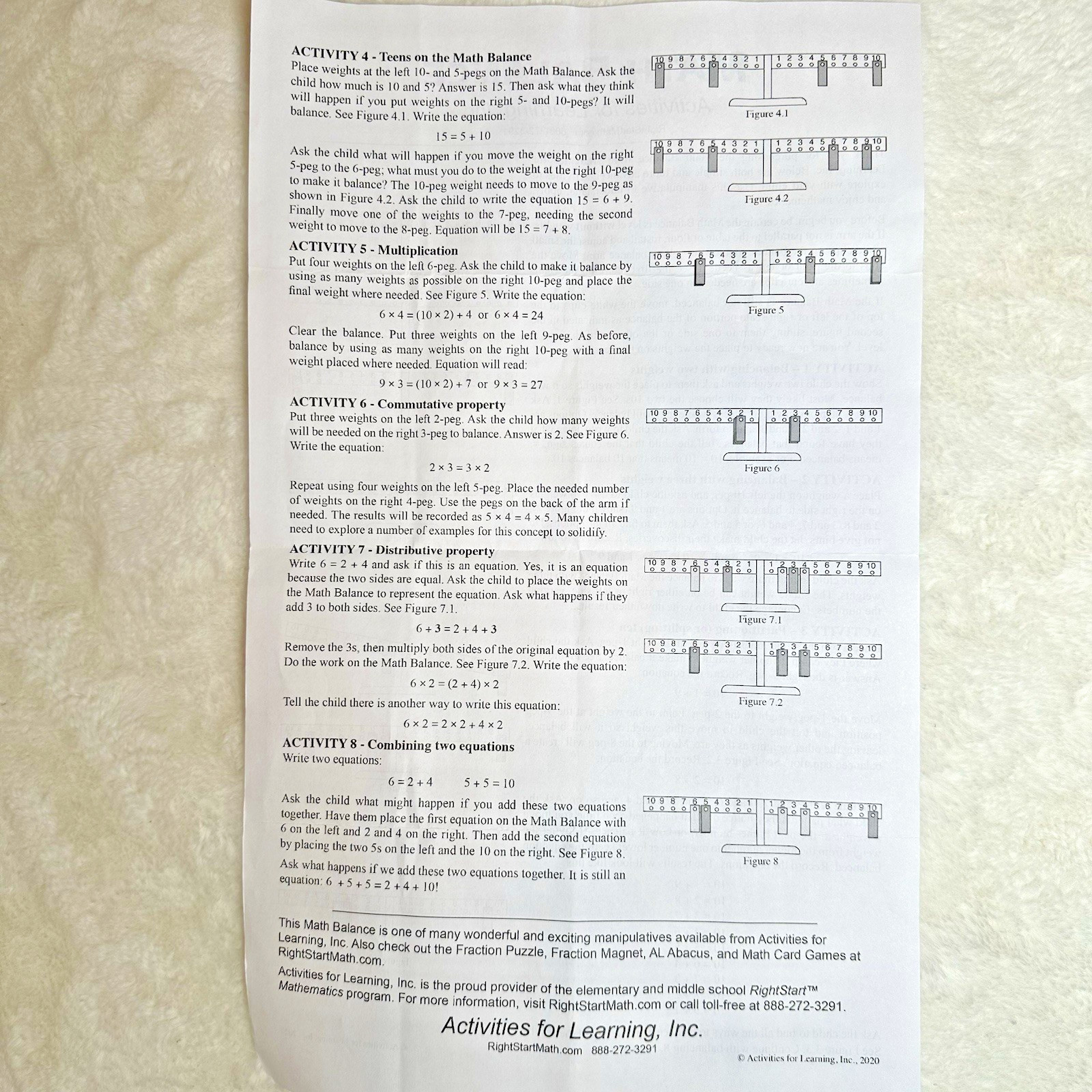 Hand2Mind Number Balance Math Scale W/ 10g Weights Classroom STEM Tool