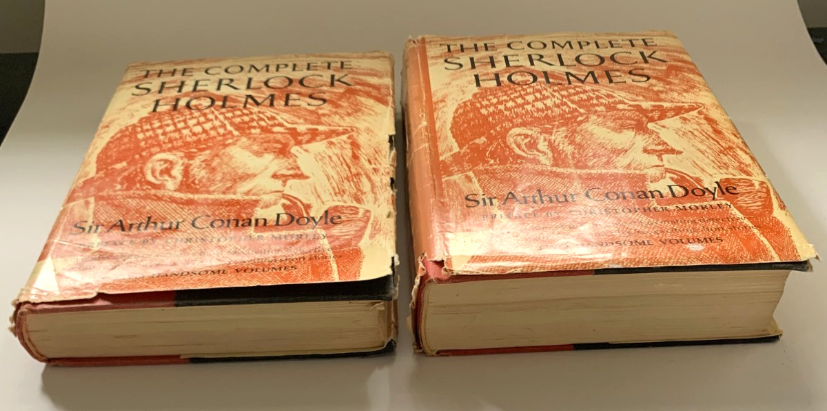 COMPLETE SHERLOCK HOLMES In 2 Handsome Volumes Sir Arthur Conan Doyle HC DJ 1930