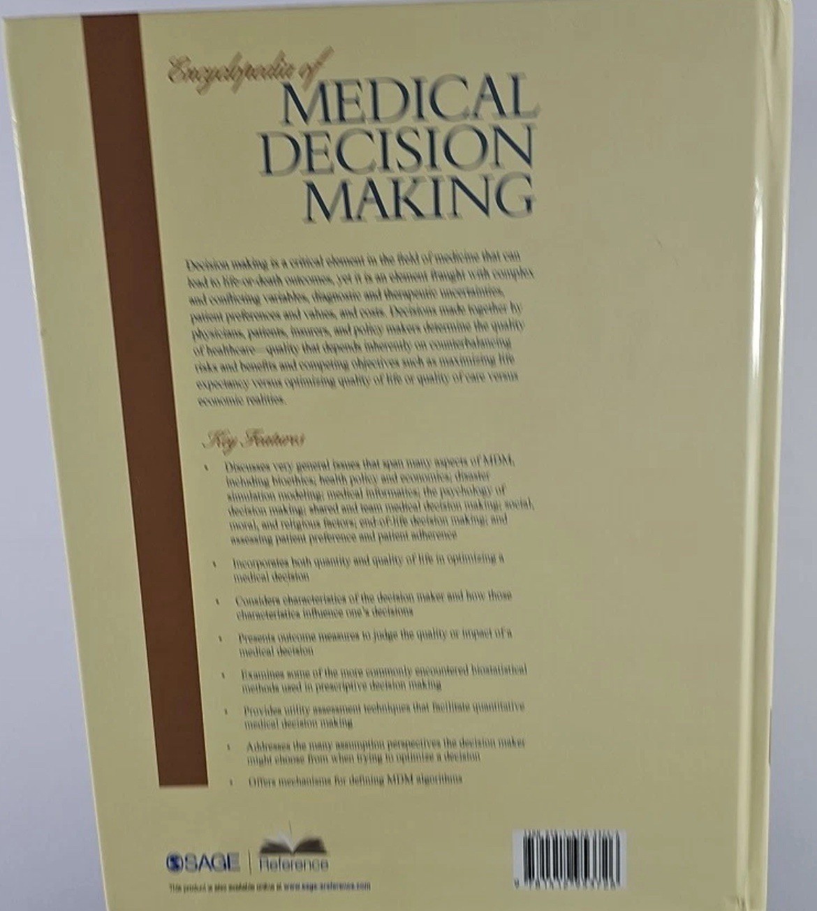 Encyclopedia of Medical Decision Making by Michael W. Kattan (2009, Hardcover /