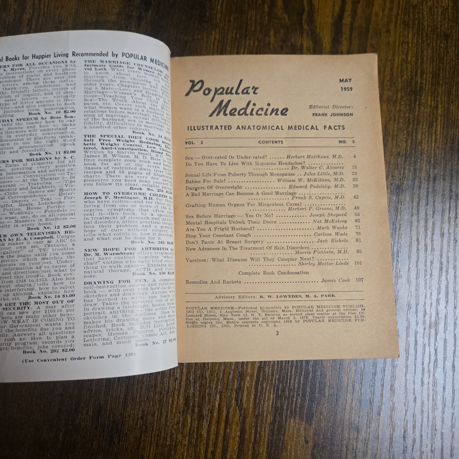 Popular Medicine Digest Magazine S** Overrated Or Underrated May 1959 Vintage.