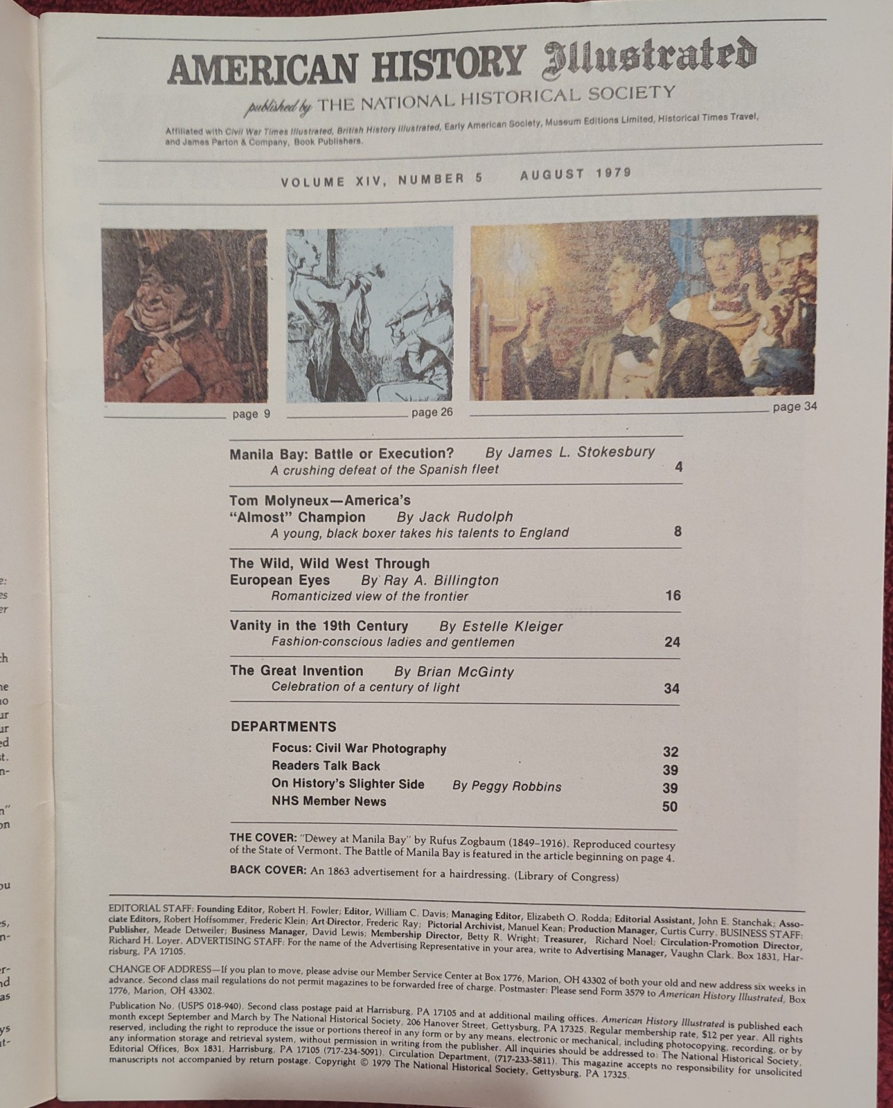 American History Illustrated August 1979 Dewey At Manila Bay