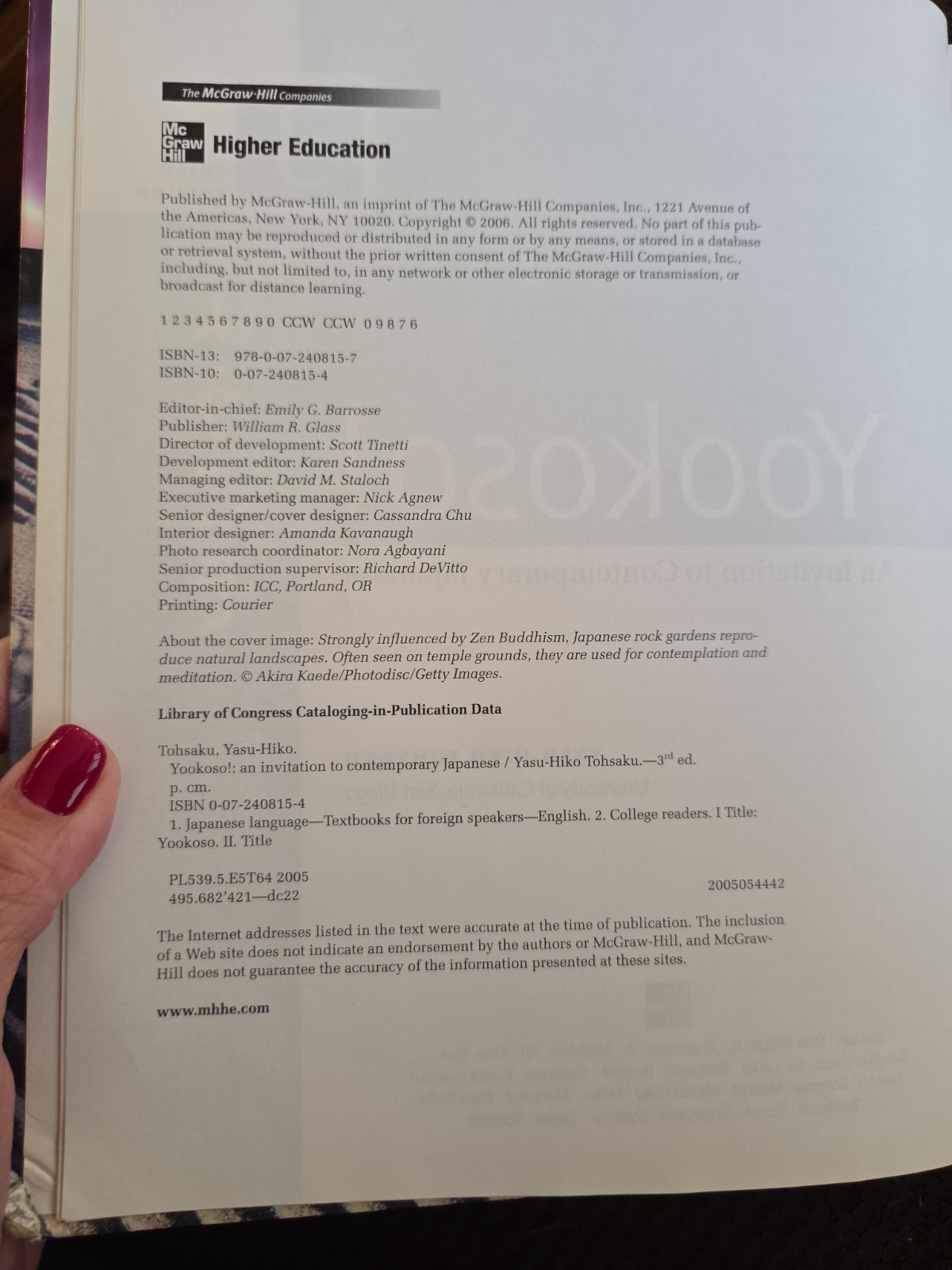 Yookoso! An Invitation to Contemporary Japanese, Third Edition HC Good