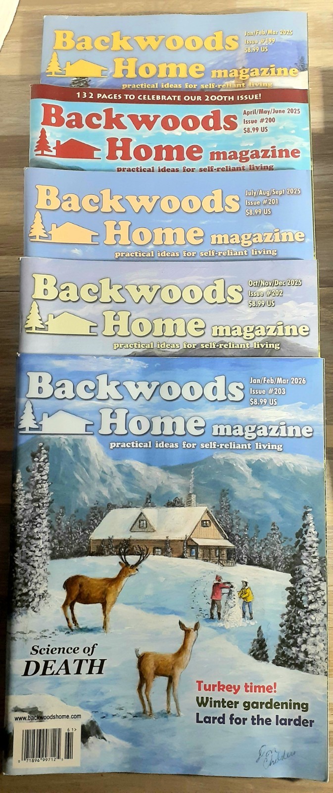 Backwoods Home/Self Reliance Homestead Magazine Lot (9) Complete 2025 & (1) 2026