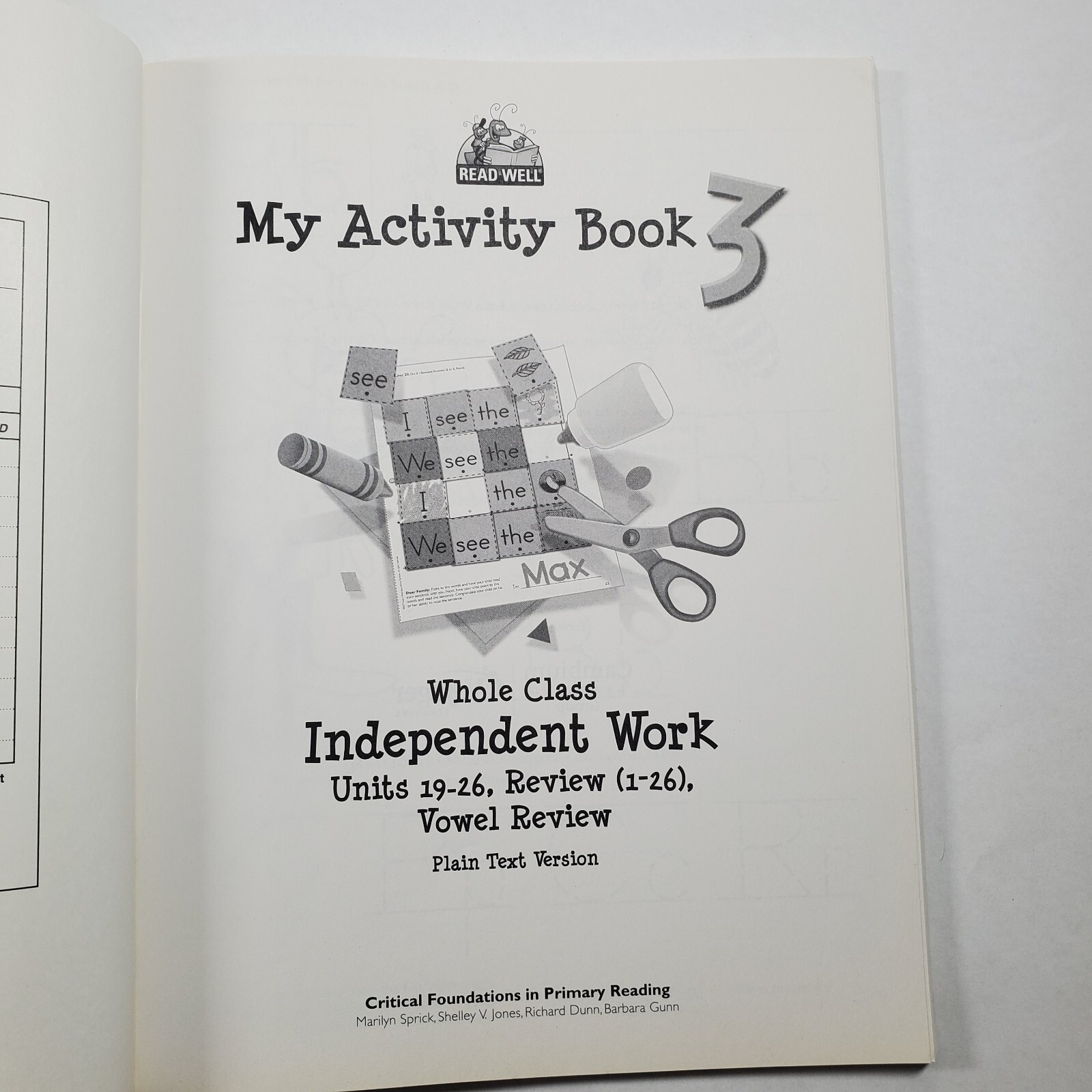 Read Well Level K My Activity Books 1-3 Sopris West Voyager Cambium Homeschool