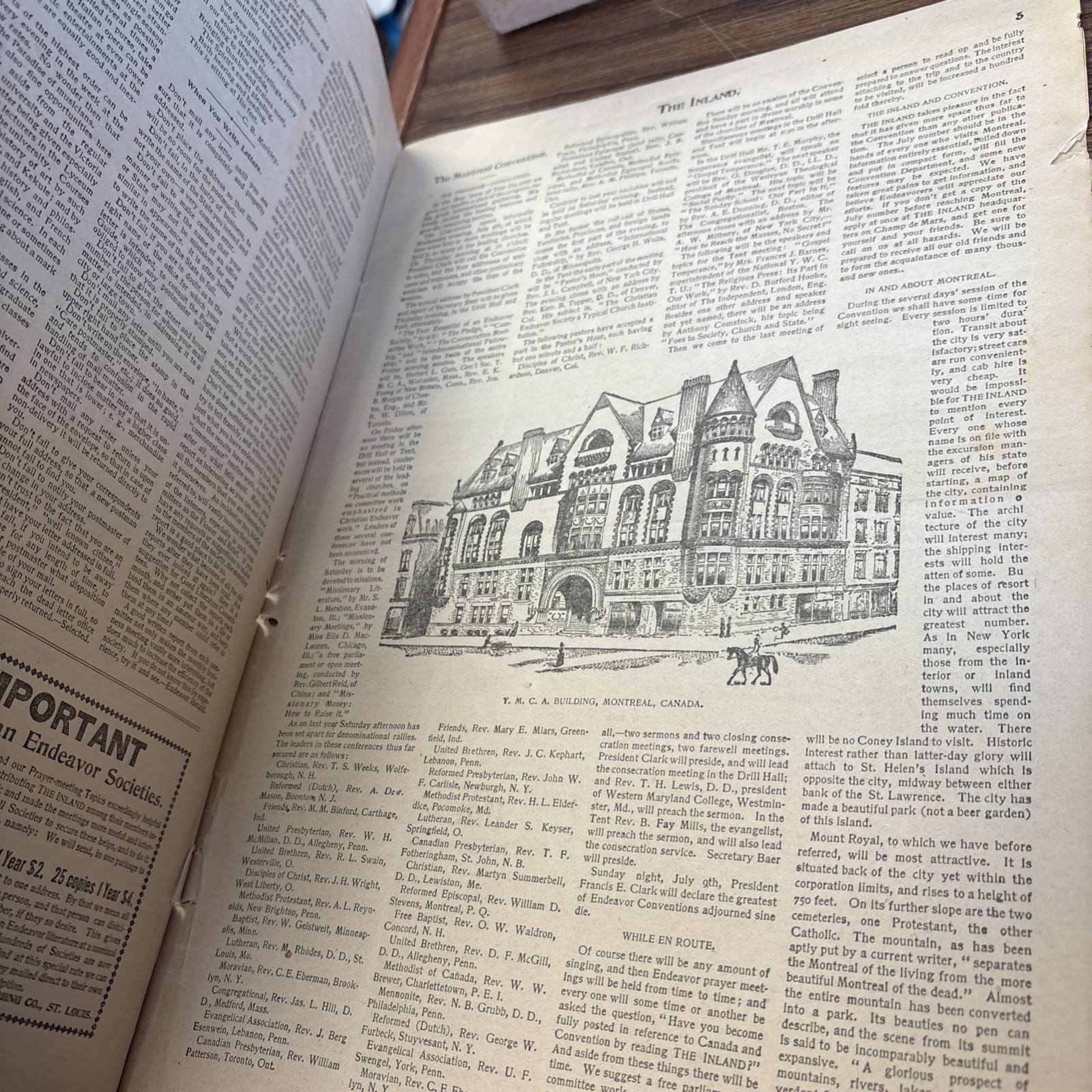 1893 The Inland Illustrated Christian Endeavor Monthly: YMCA Montreal Convention