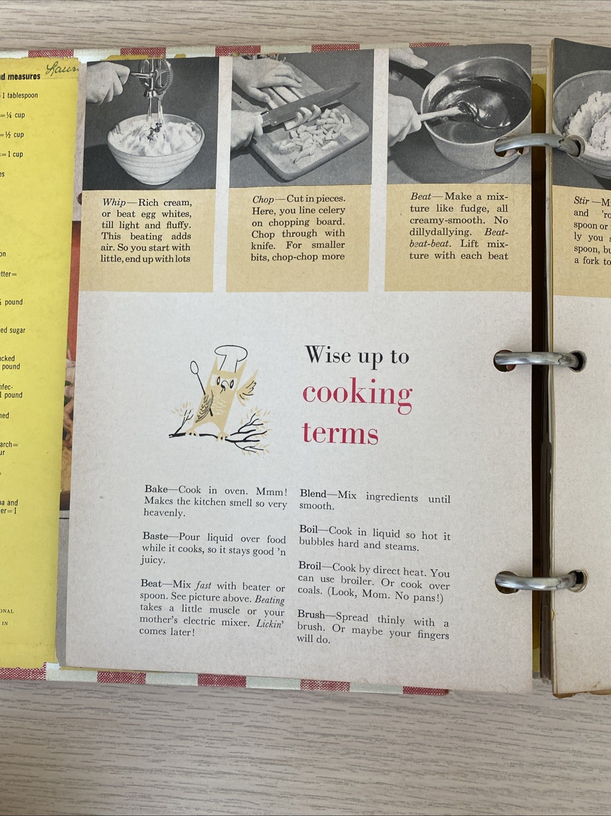 Better Homes and Gardens Junior Cook Book 1955 First Edition 3-Ring HC Binder