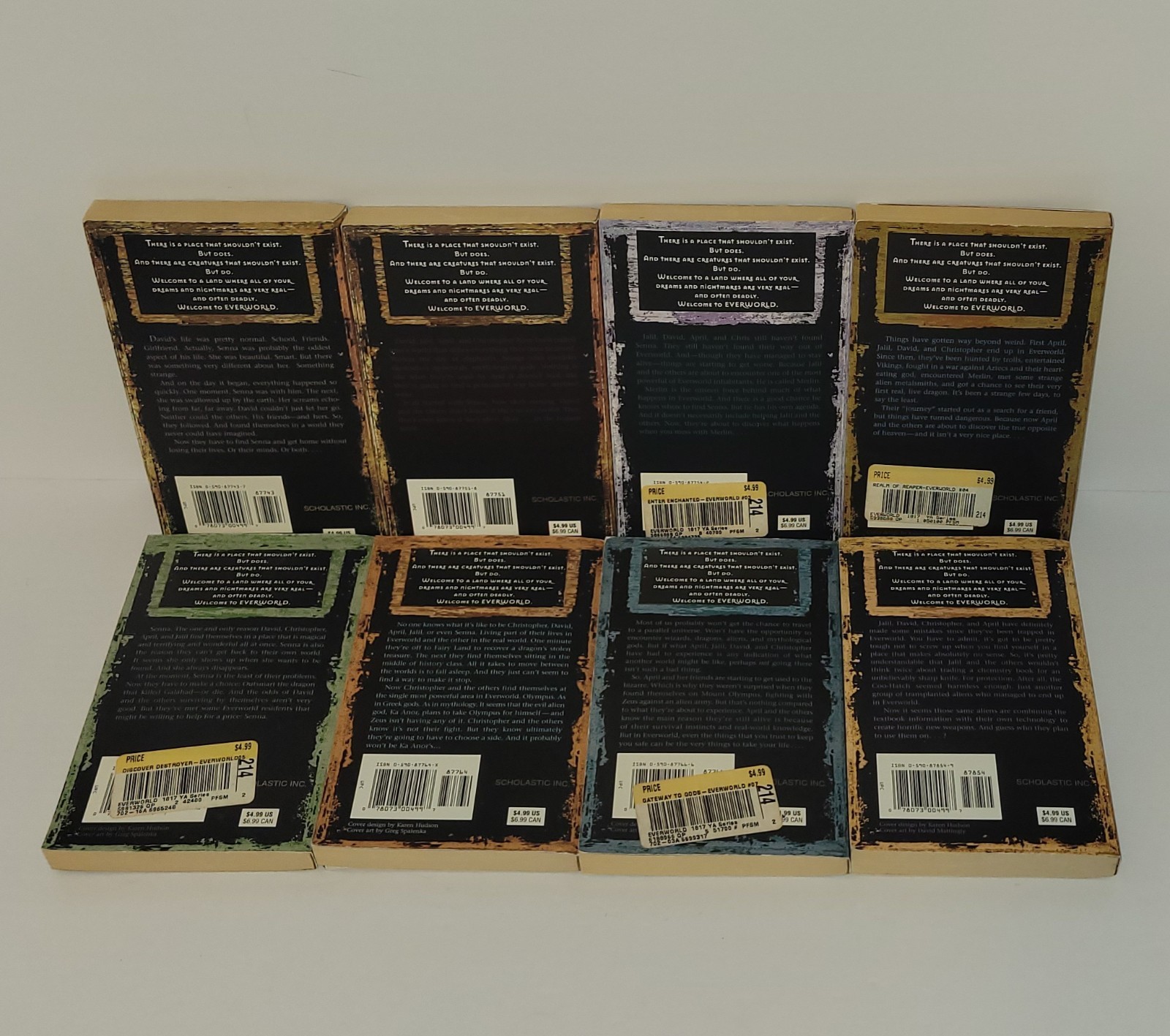 Everworld Books 1-8 Lot Complete Run YA Fantasy K.A. Applegate Vintage Paperback