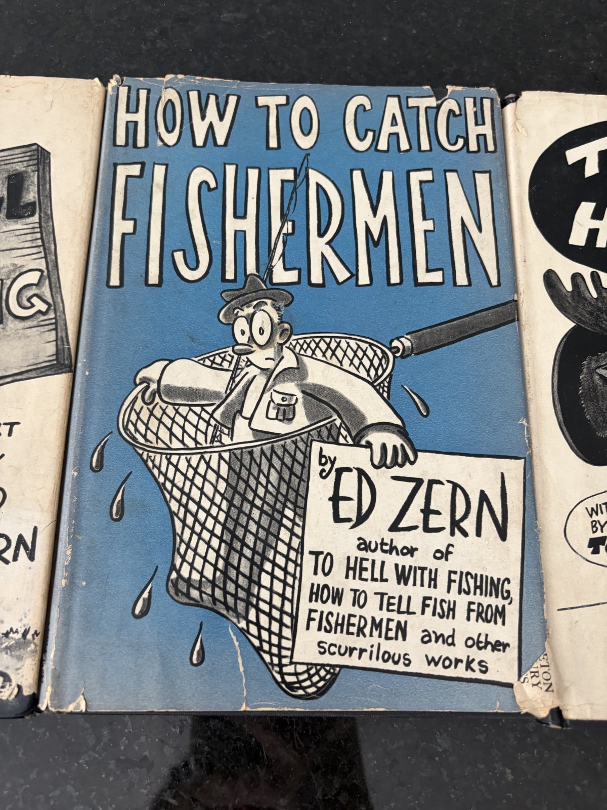 Ed Zern 3 Book Lot To Hell With Fishing Hunting How to Catch Fishermen HC DJ