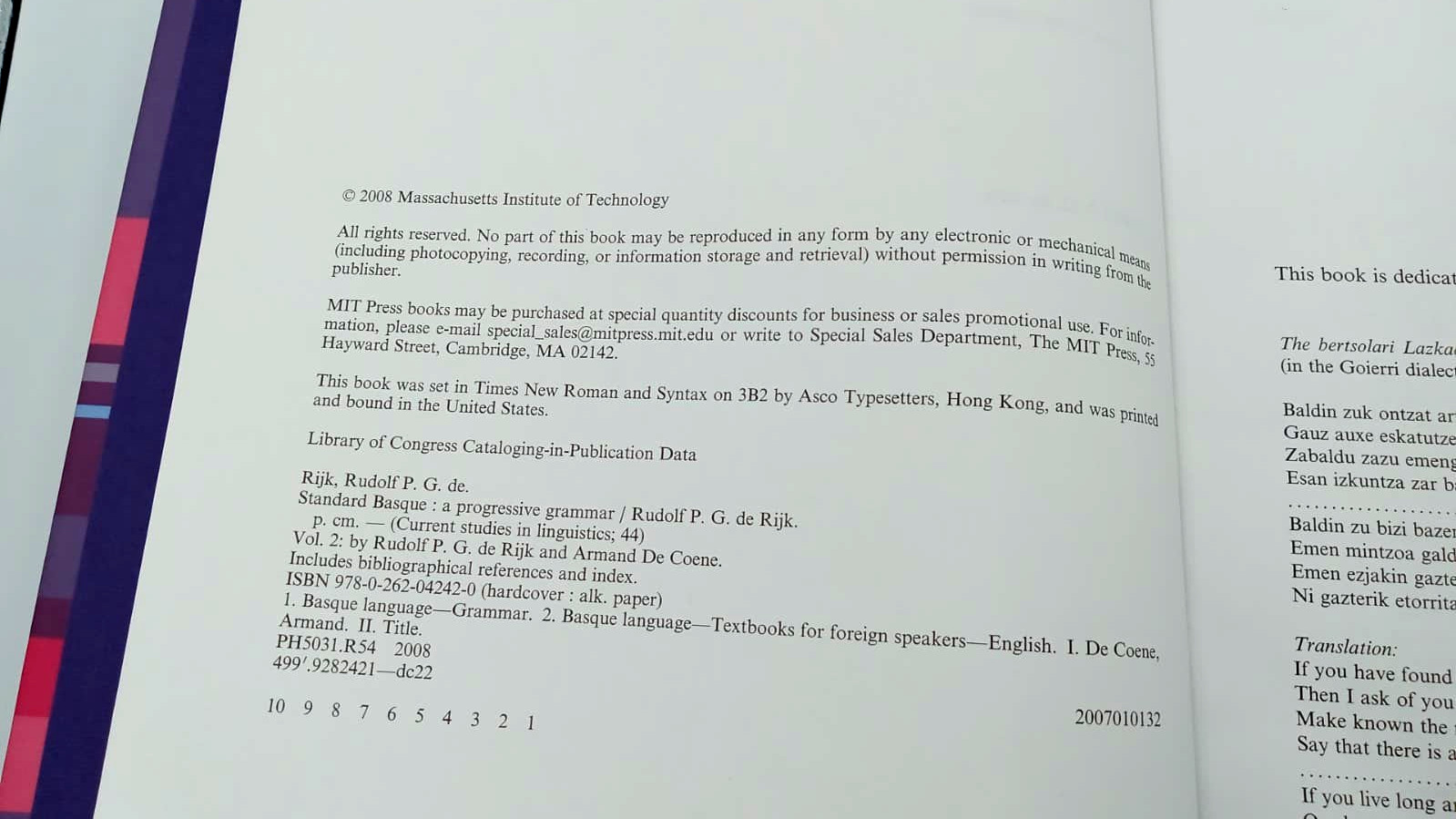 Standard Basque A Progressive Grammar de Rijk MIT Press 2007 Linguistics