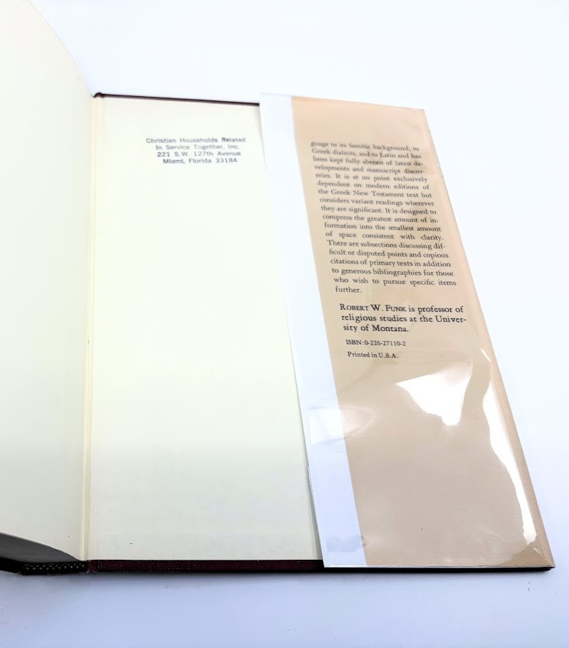 Greek Grammar New Testament Blass Debrunner Funk 1961 HC w/DJ 10th Printing