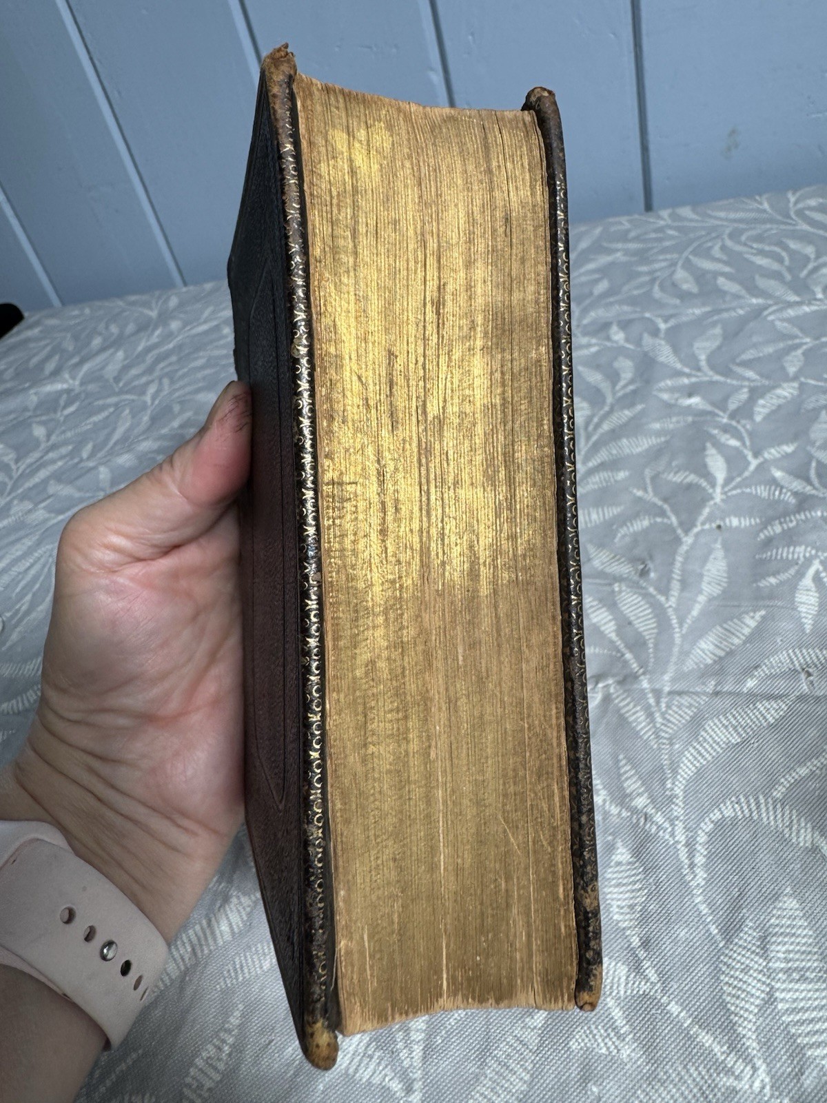 Antique Holy Bible 1868 American Bible Society Pocket Size Leather Guilt Edges