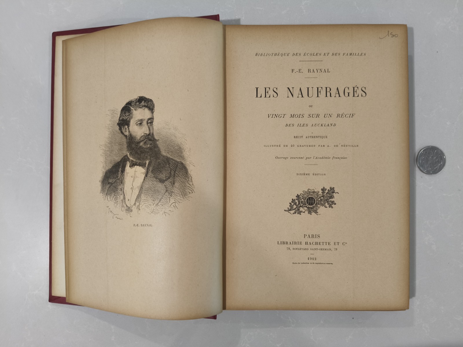 Les Naufrages F.E. Raynal 1912 FRENCH Auckland Island Shipwreck Hachette Binding