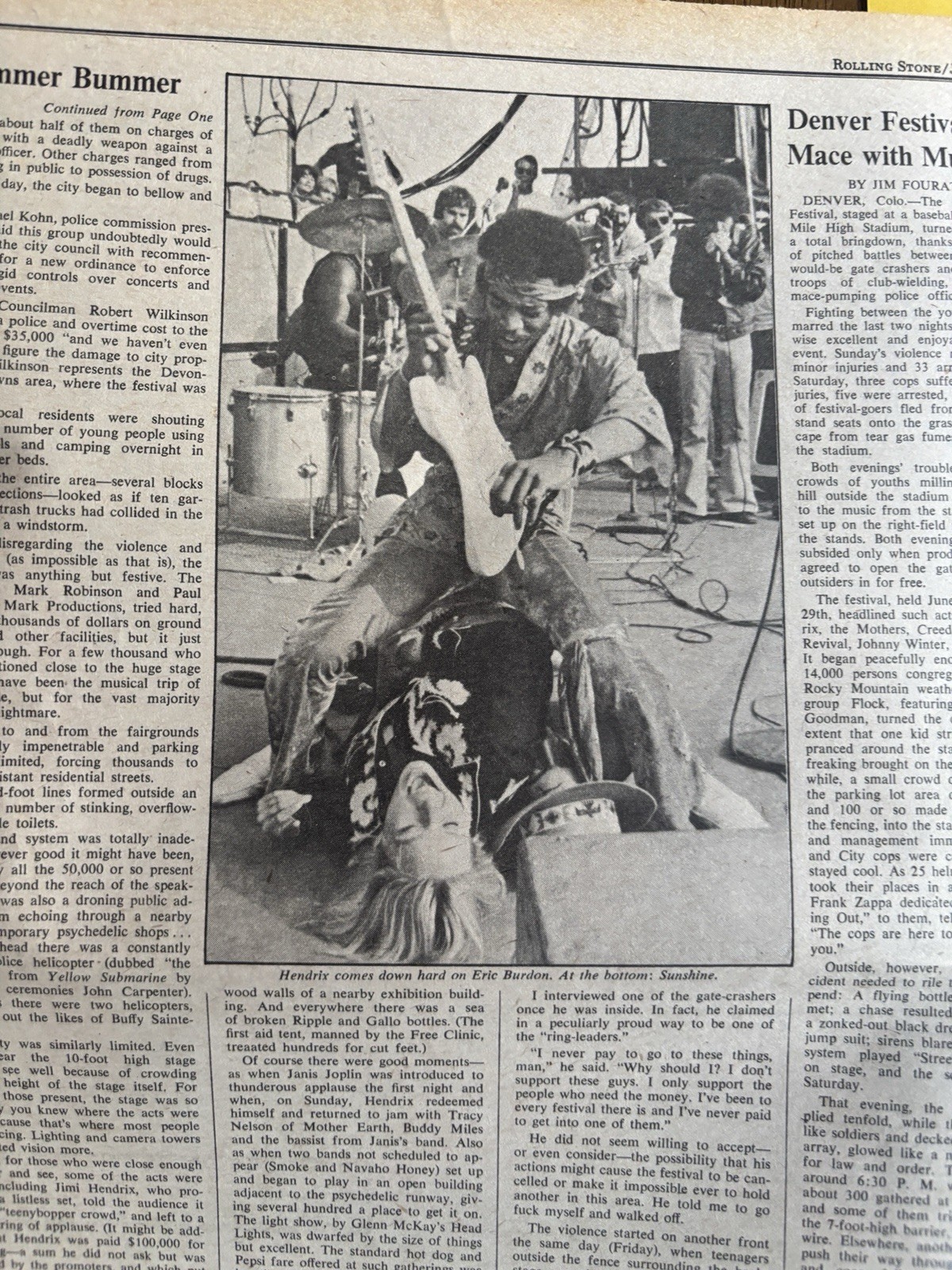 Rolling Stone magazine newspaper July 26 1969 Buddy Guy Brian Jones