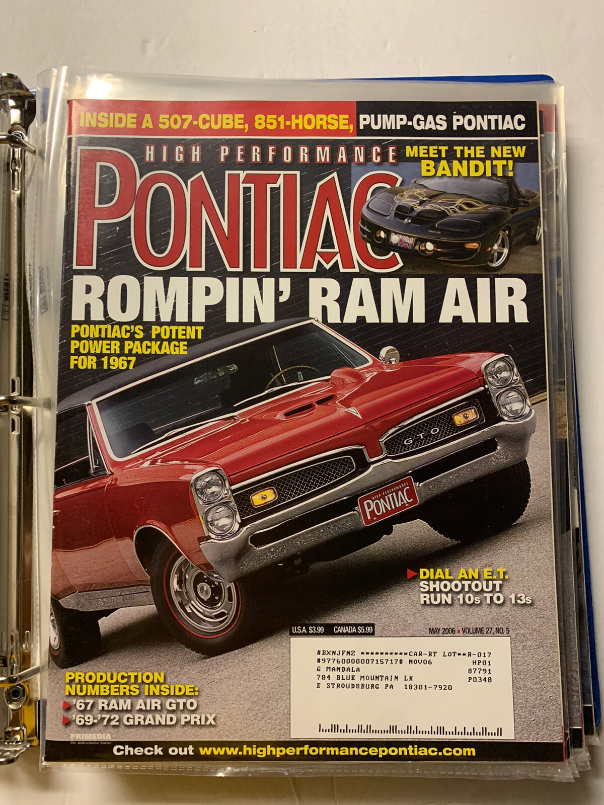 Pontiac MAGAZINE 2006… 12 In Total. Near Mint-Mint. None Finer