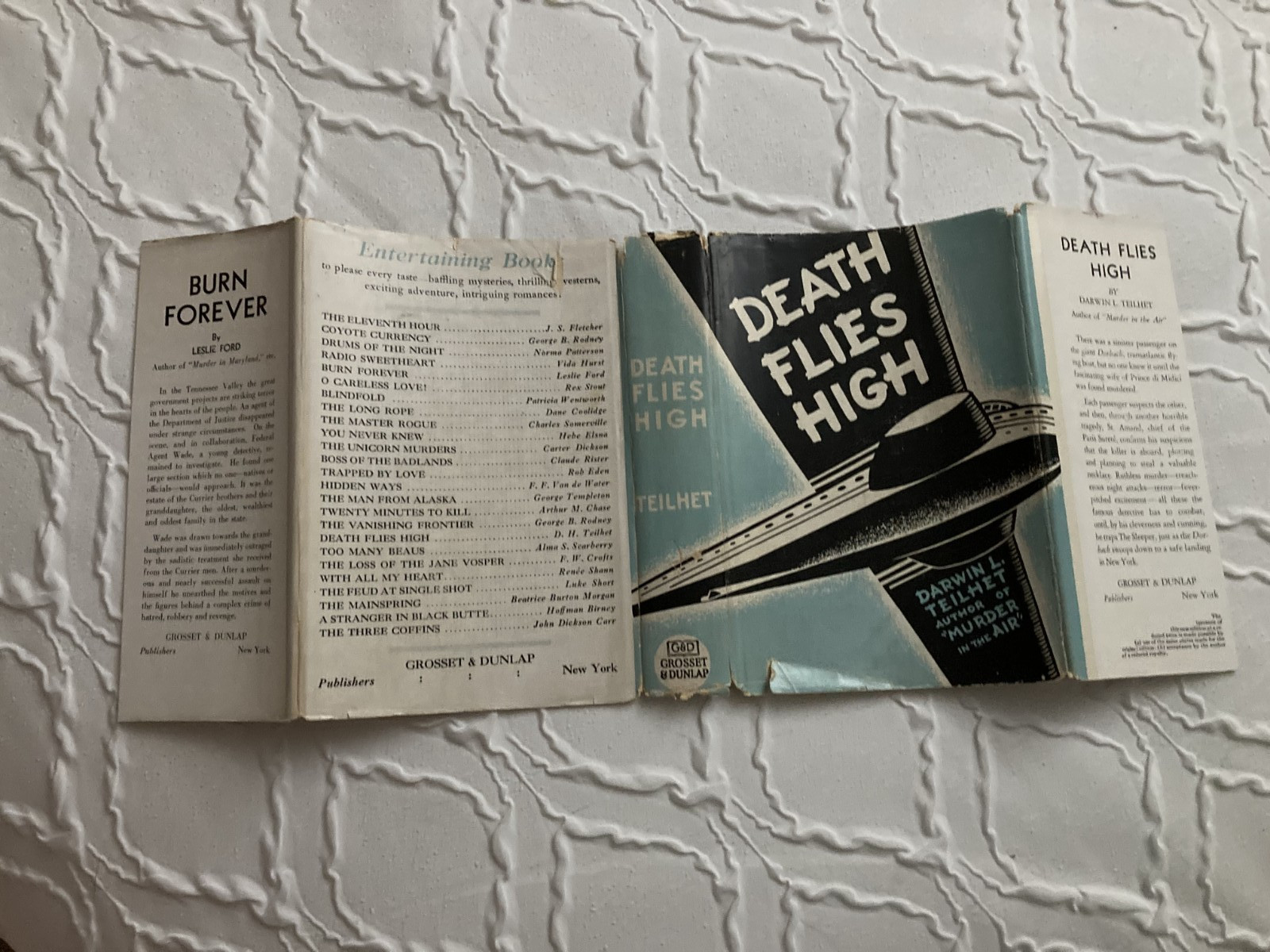 Death Flies High 1931 Darwin L. Teilhet HC Antique Mystery Grosset & Dunlap