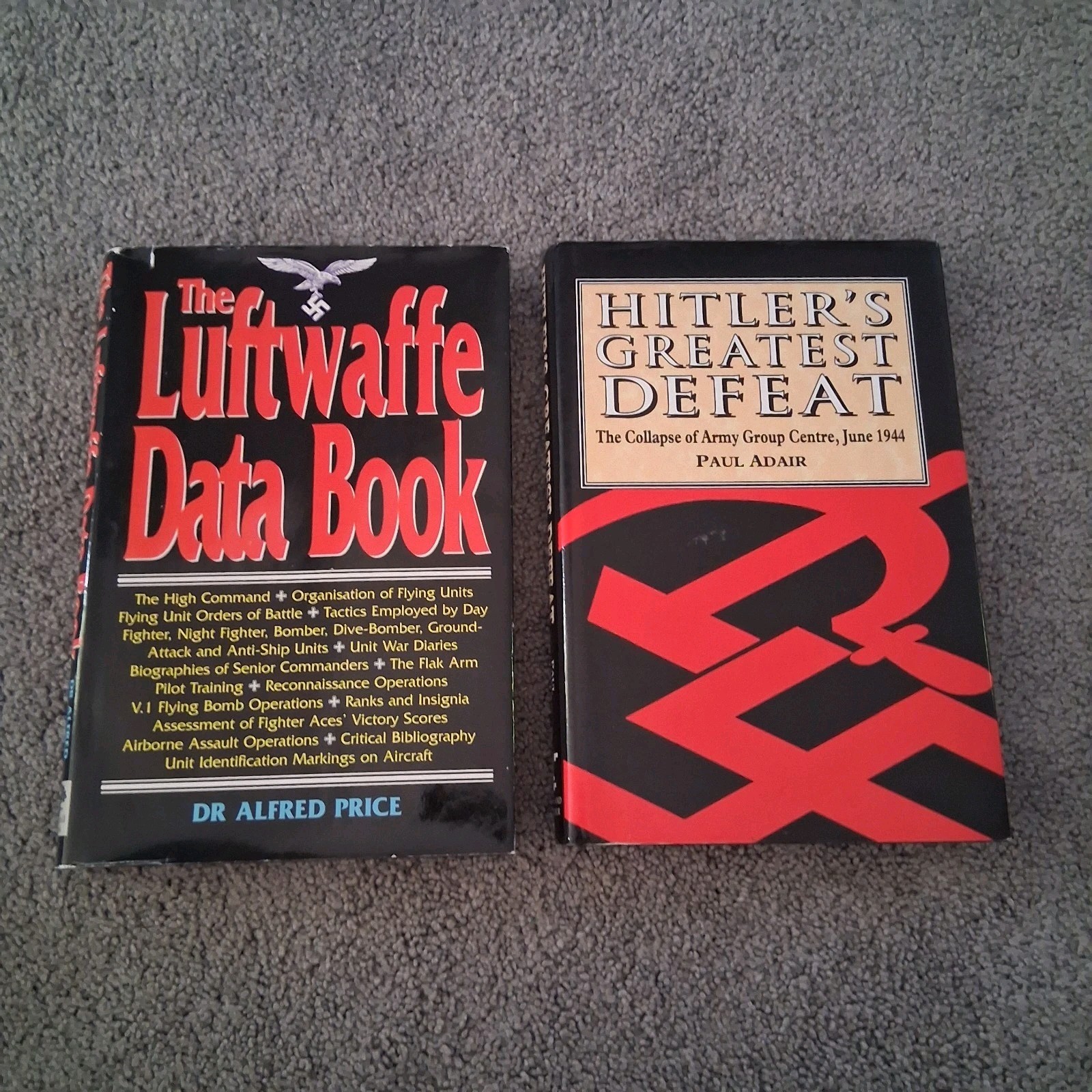 WWII Military History Book Lot: Luftwaffe Data Book & Hitler’s Greatest Defeat