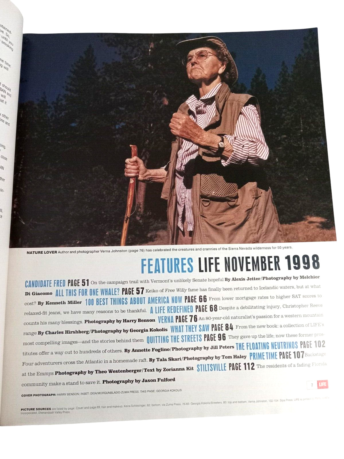 November 1998 LIFE MAGAZINE Christopher Reeve NO LABEL Excellent