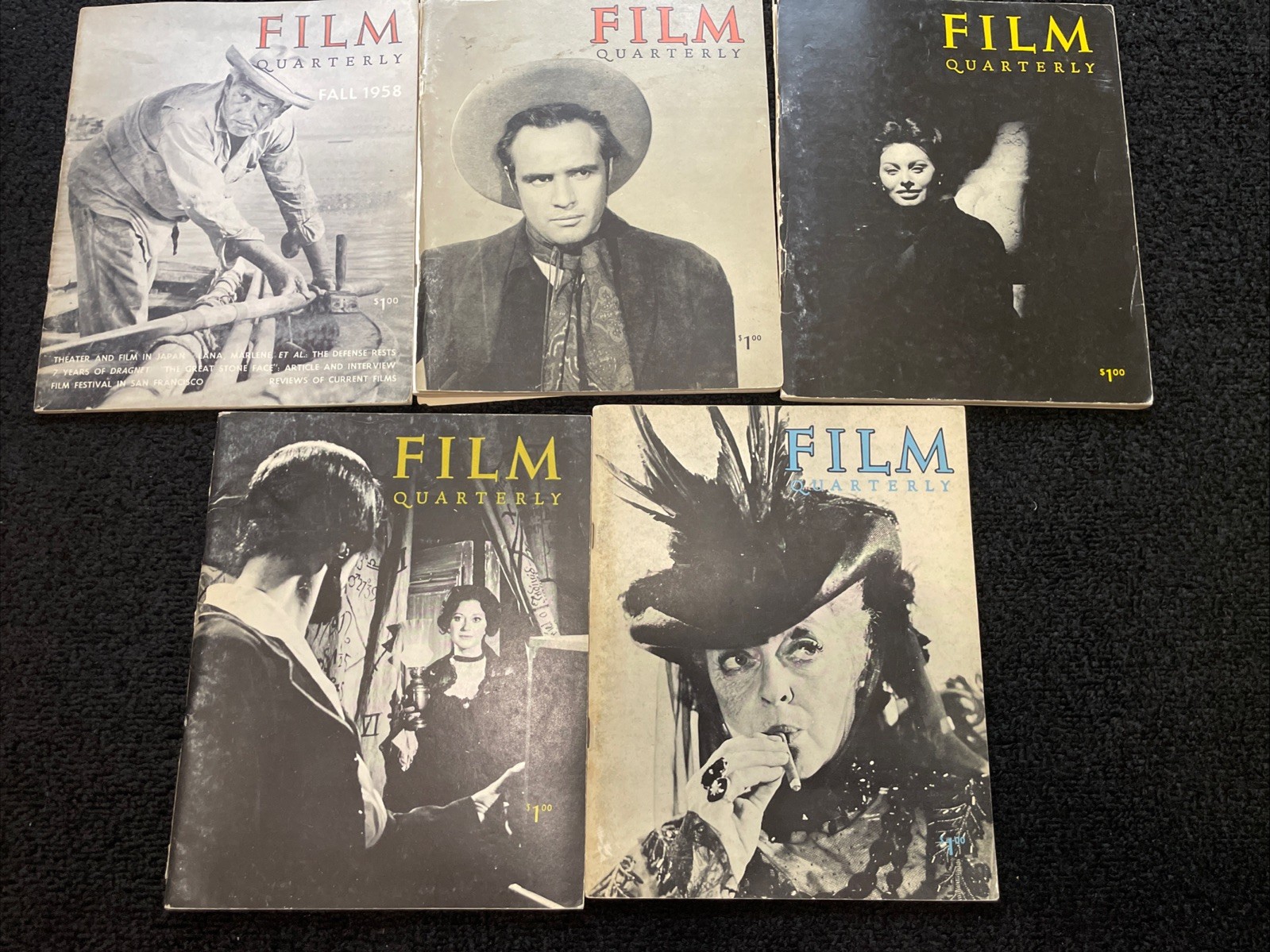 RARE Vintage 1958/1959 Lot Of 5 Film Quarterly Journals UC Press – V10