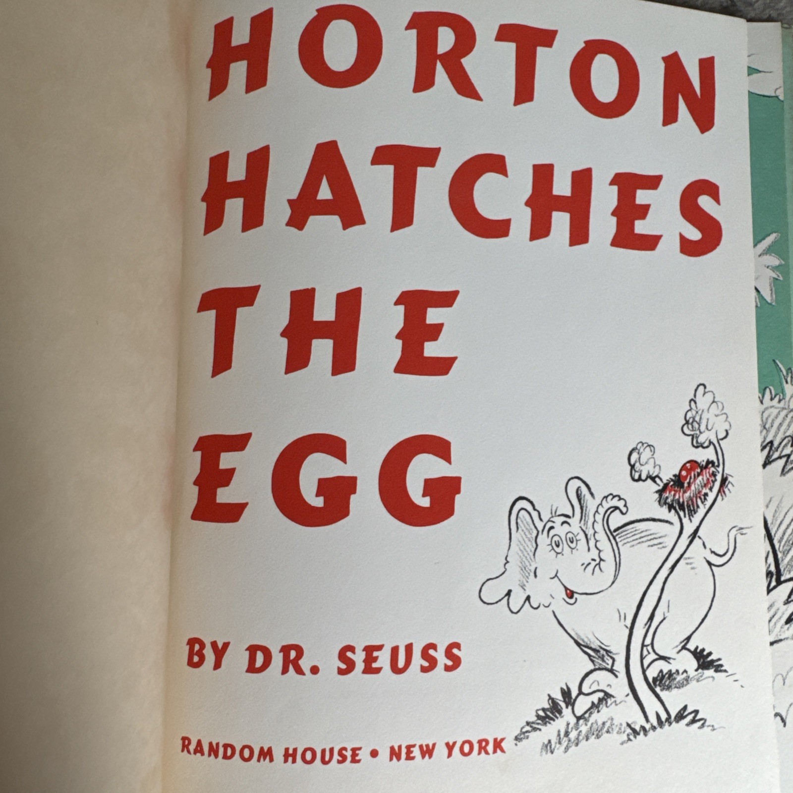 Vintage 1940 Horton Hatches The Egg Dr Seuss HC w/ Original Dust Jacket