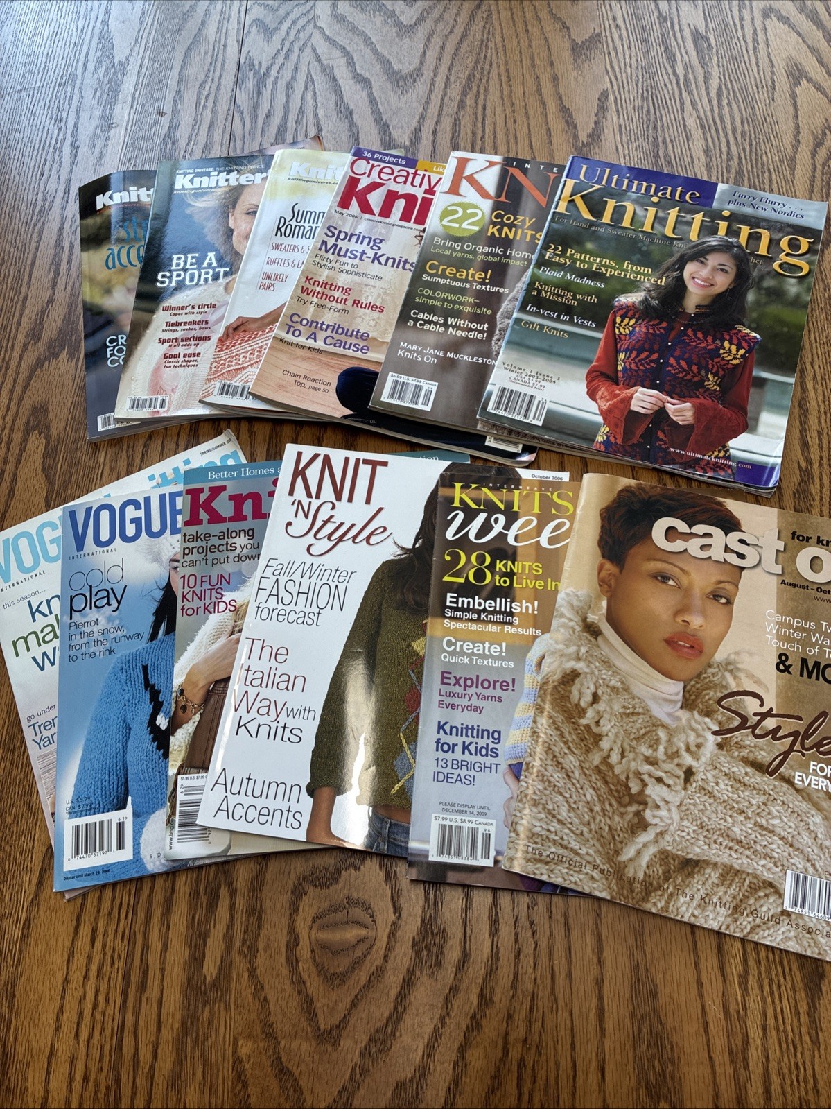 Lot Of 12 Knitting Magazines Knitters, Knit It, Vogue & More Mid 2000s