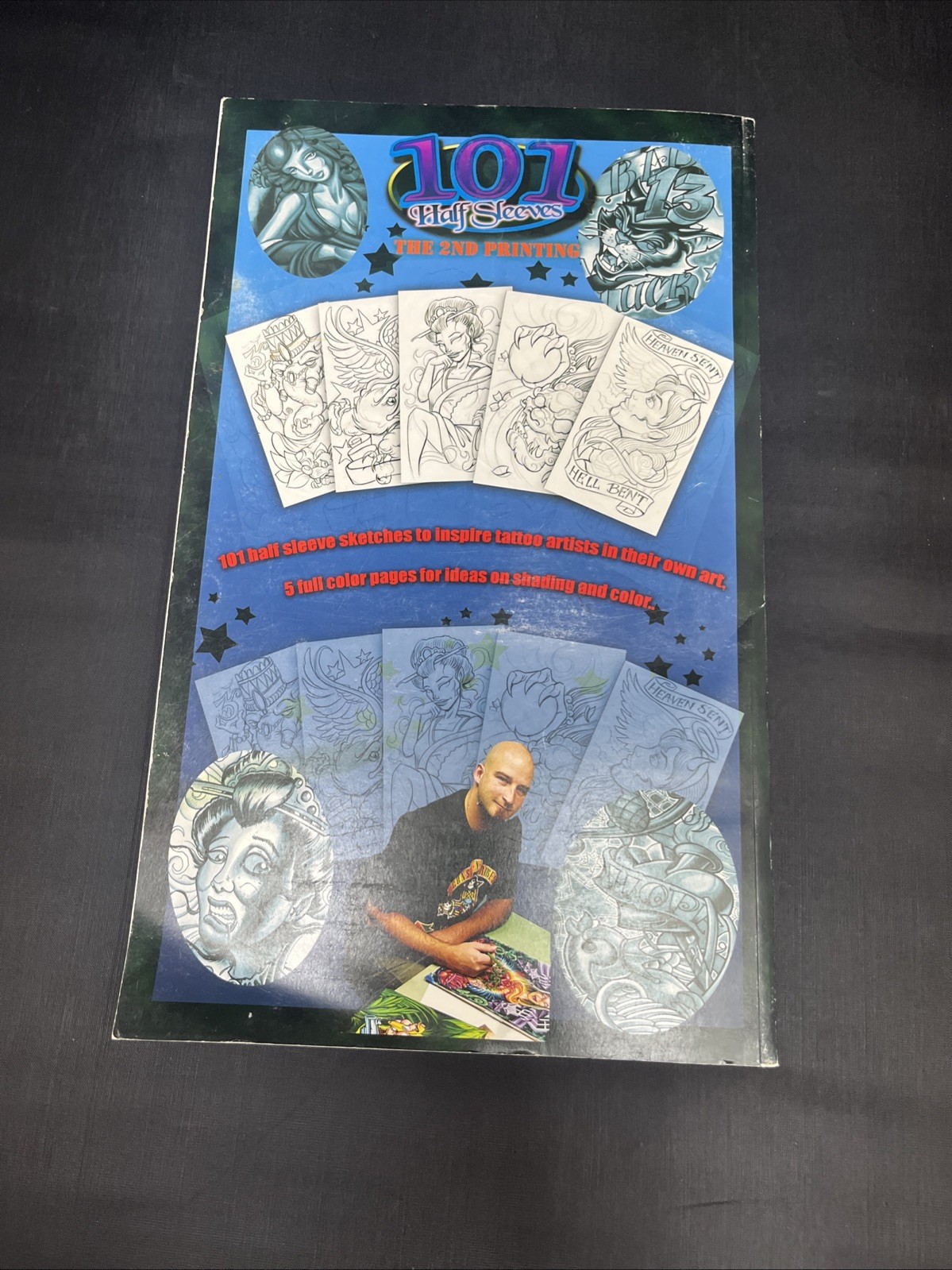 Tony Ciavarro 101 Half Sleeves Tattoo Art Book 2nd Printing 2005 14″x8.5″x3/4″