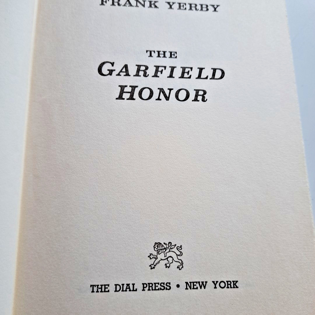 The Garfield Honor, Frank Yerby💥1961 HC The Dial Press 256 Pages