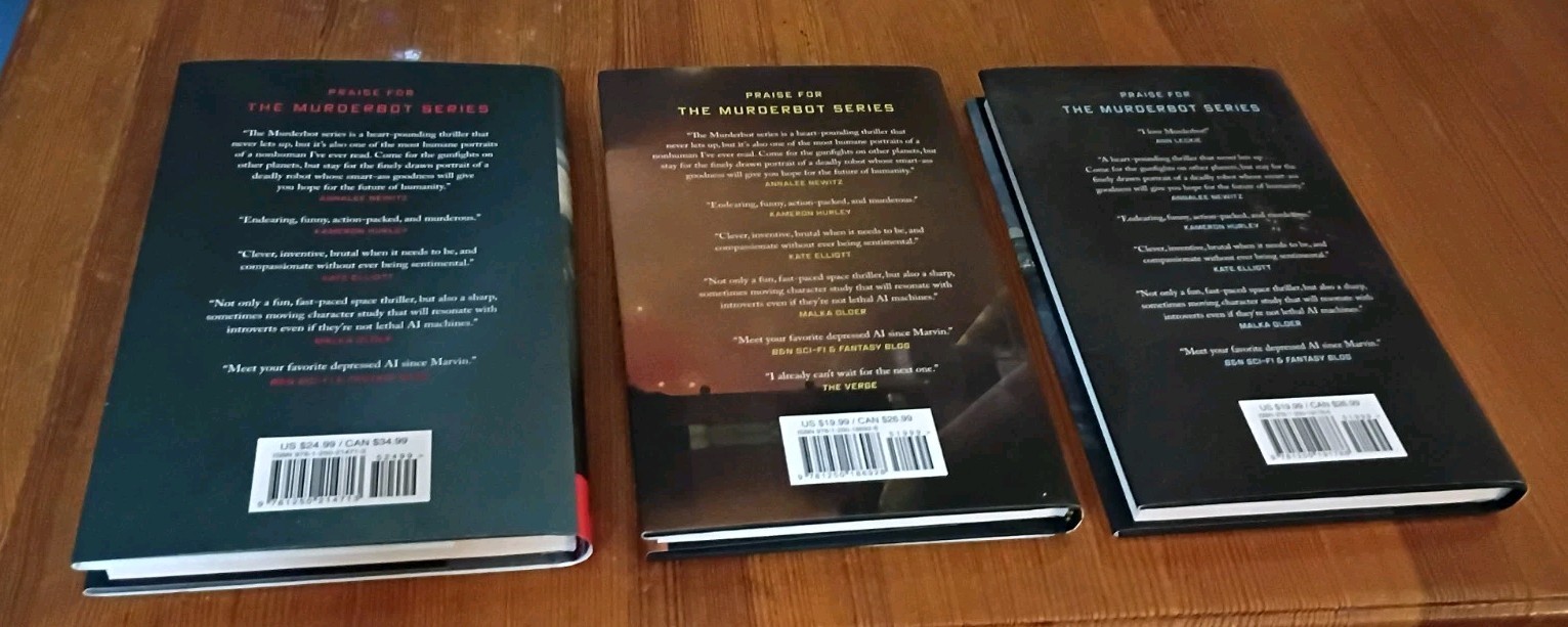 (NEW) Murderbot Diaries Set Hardcover w DJ Books 1–3 Martha Wells 1st Ed Stated