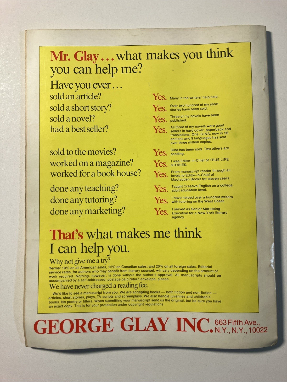 The Writer’s Yearbook 1974 144 Pages The Top 500 Markets
