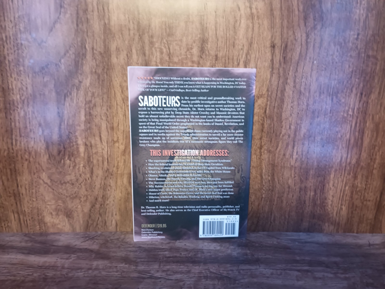 Saboteurs by Thomas Horn (2017, Trade Paperback) Defender Publishing Very Good
