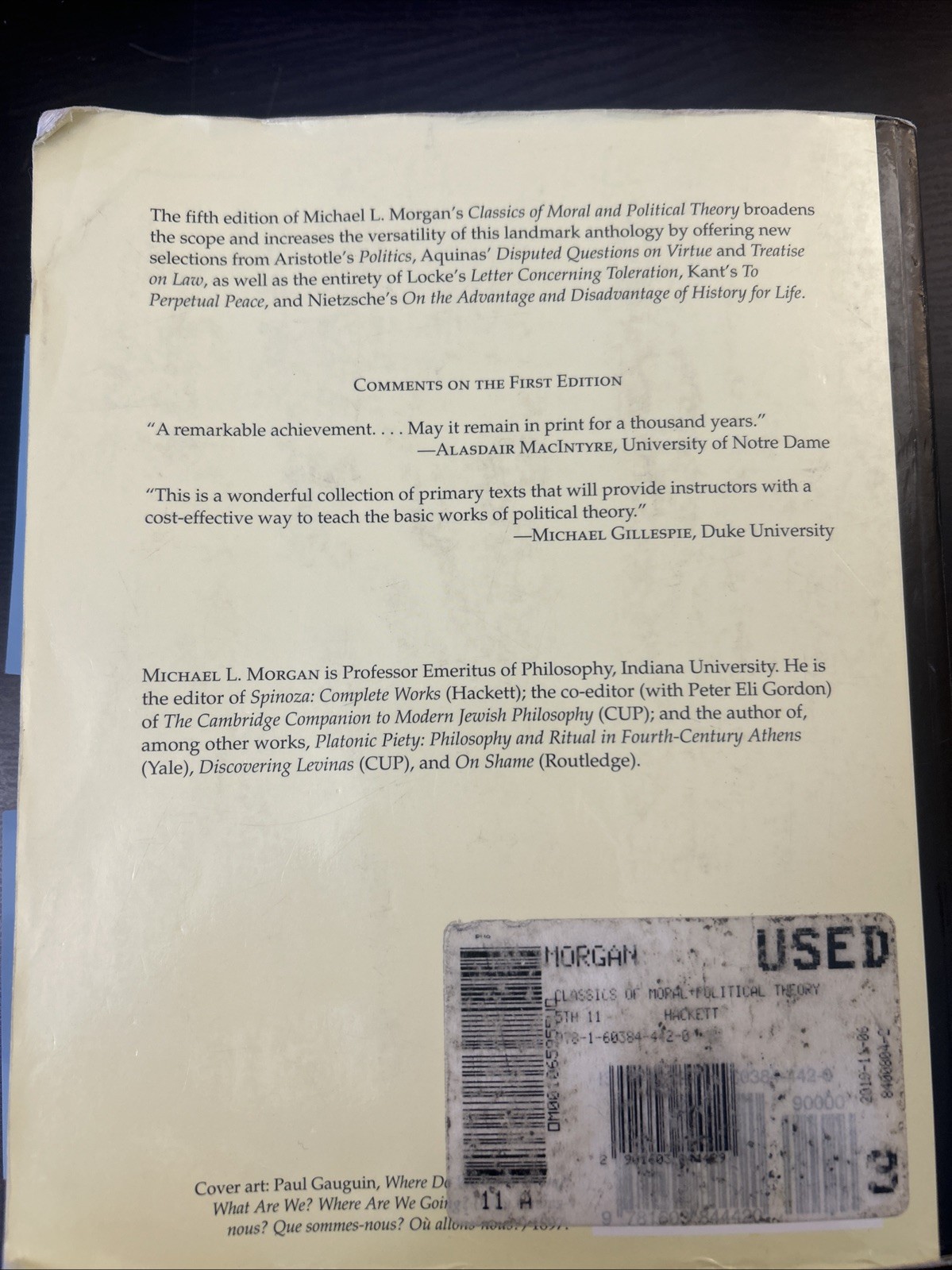 Classics of Moral and Political Theory : 5th Edition by Michael L. Morgan (2011,