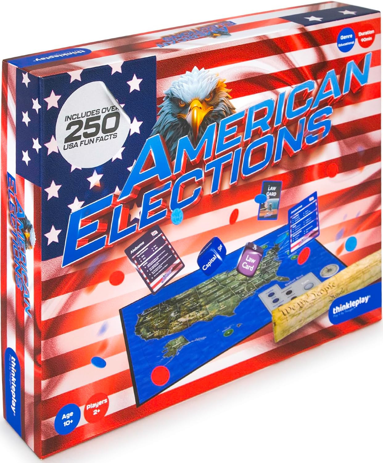 American Elections U.S. History & Civics Board Game – Learn State Facts, Geograp