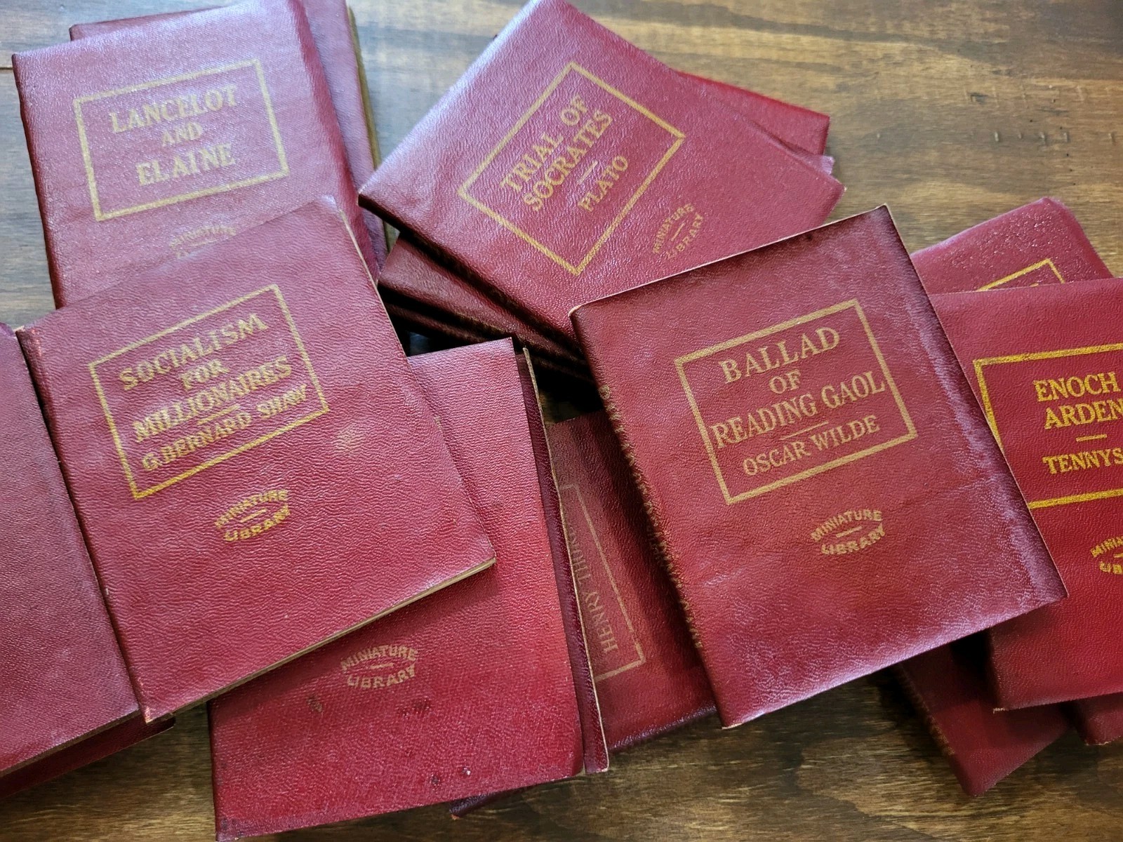Lot of 66 Vintage 1920s Little Leather Library Miniature Red Books Collection
