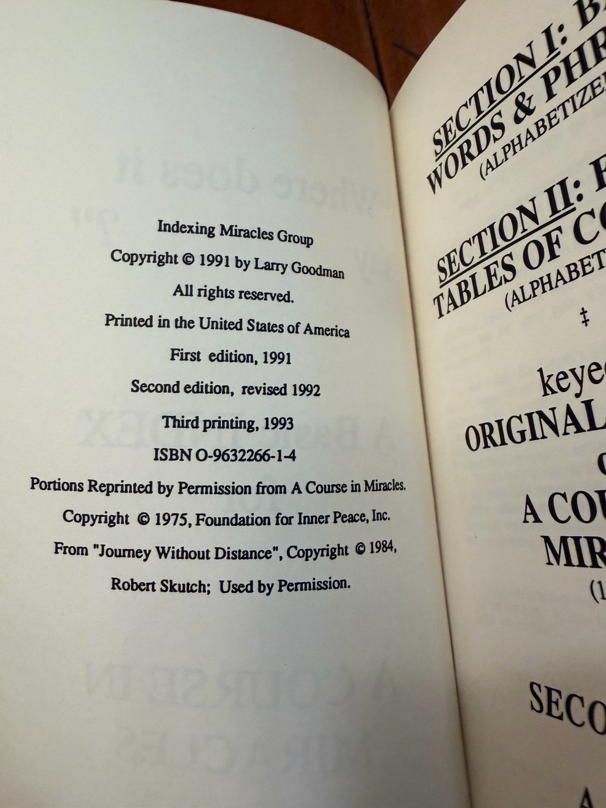 A Course in Miracles 5 Book Lot Hardcover Text Workbook Manual Glossary Index
