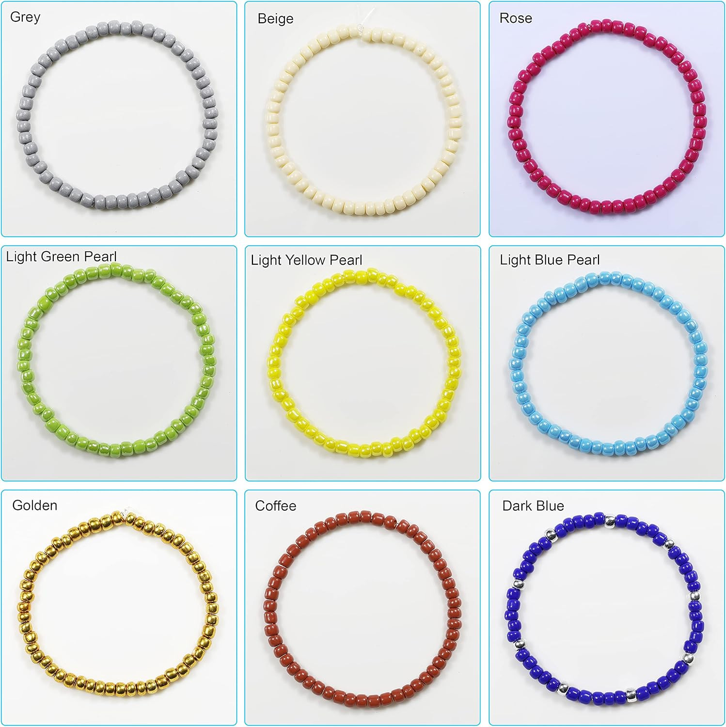 Yellow Color 4mm Seed Beads About 1200pcs/100Grams in Bag, 6/0 Glass Craft Beads