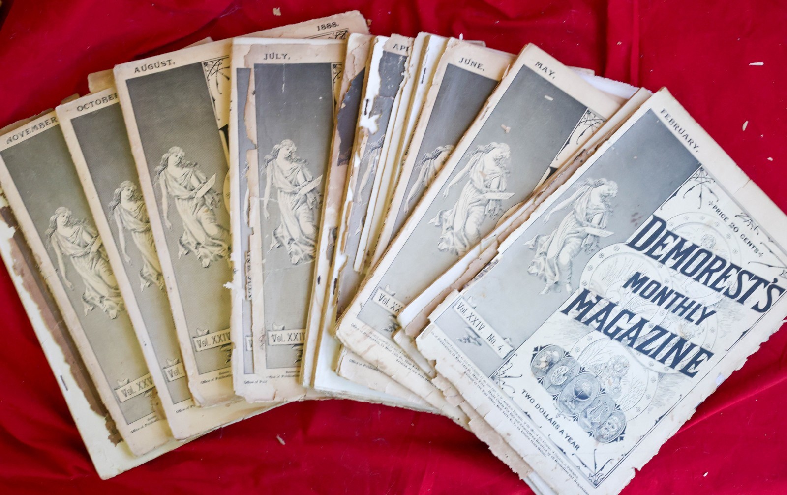 Antique 1888 Demorest’s Monthly Magazine Full Year 12 Issues Fashion Engravings