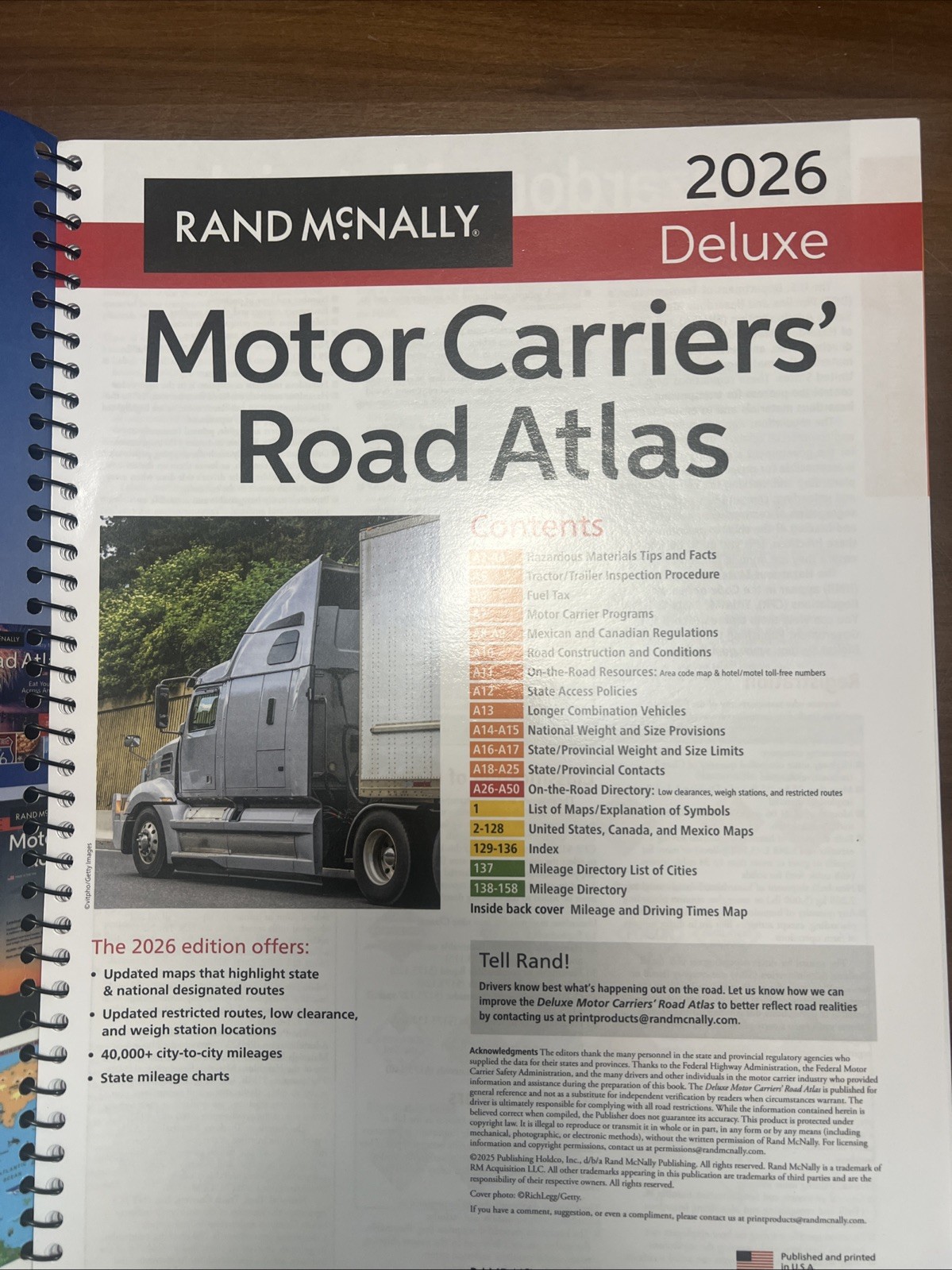 Rand Mcnally 2026 Deluxe Motor Carriers Road Atlas R0528029347