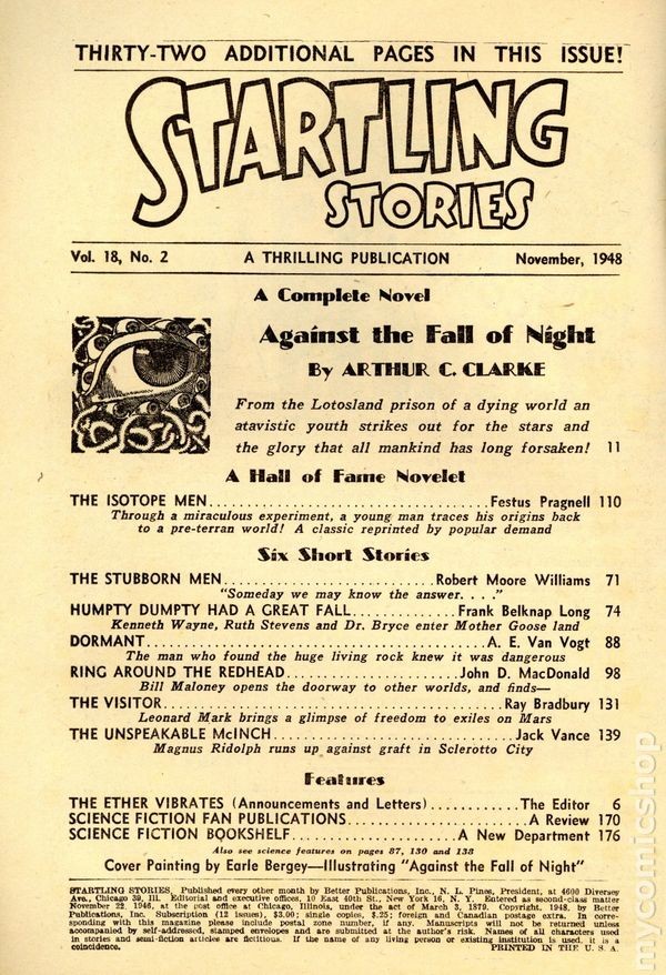 Startling Stories Pulp Nov 1948 Vol. 18 #2 VF