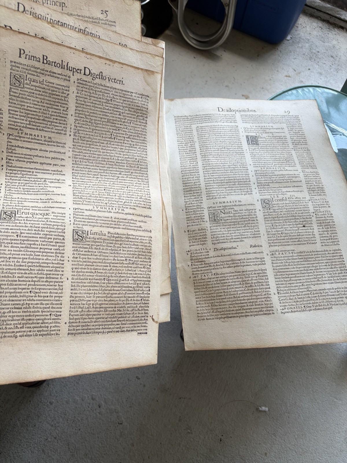 Antique Original 16th Century 1500’s Large 16.5×11 Inch Italian Book Pages 8