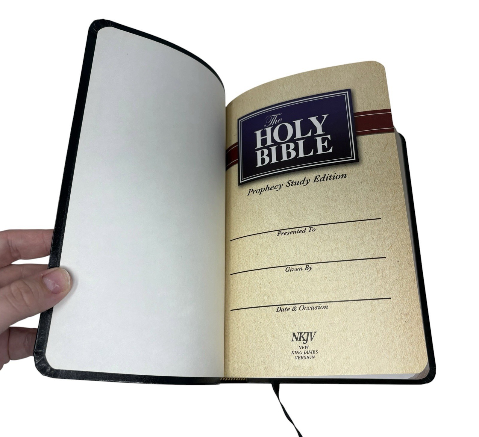 Holy Bible Prophecy Study Edition NKJV New King James Version Black Leather