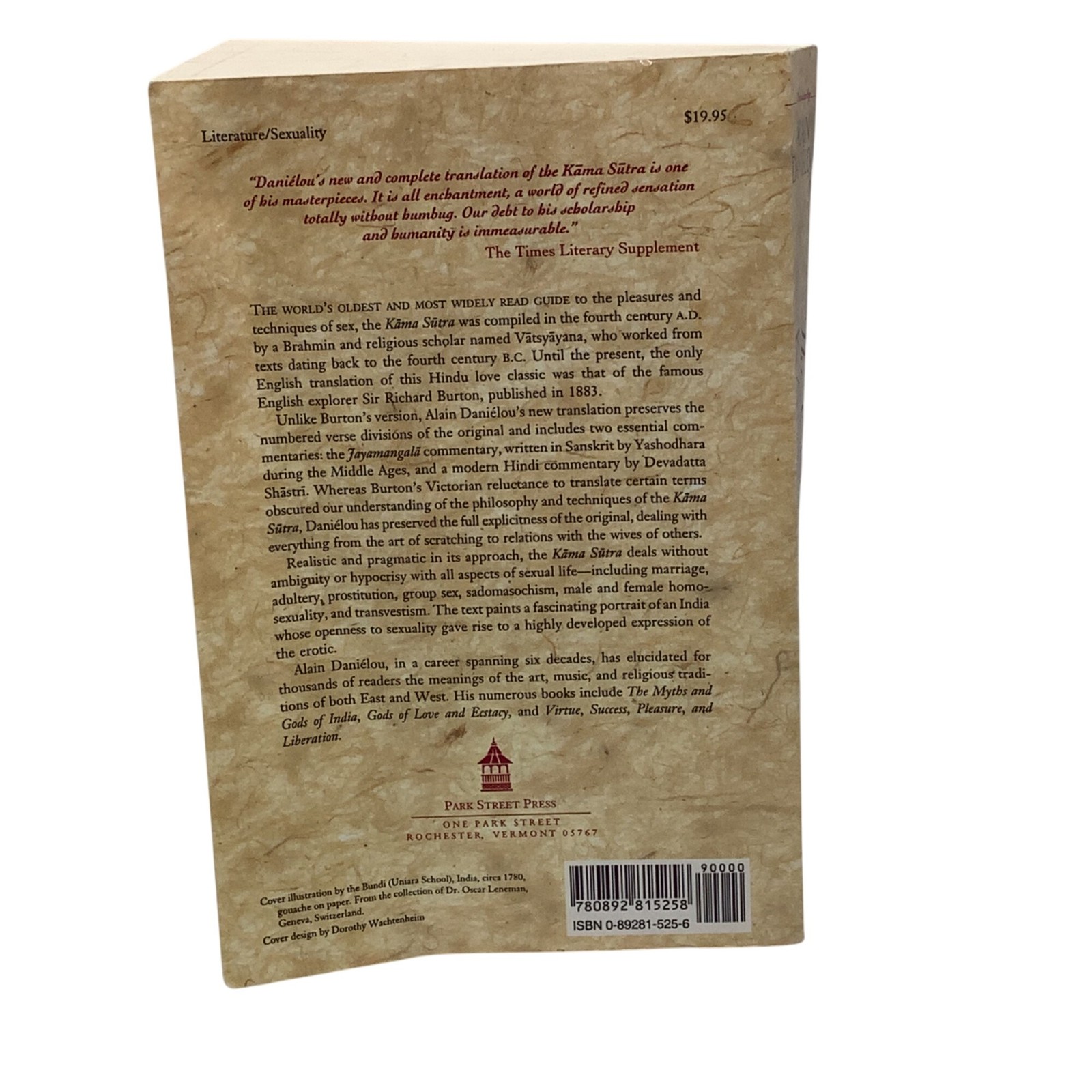 The Complete Káma Sútra By Alain Daniélou 1994 Paperback