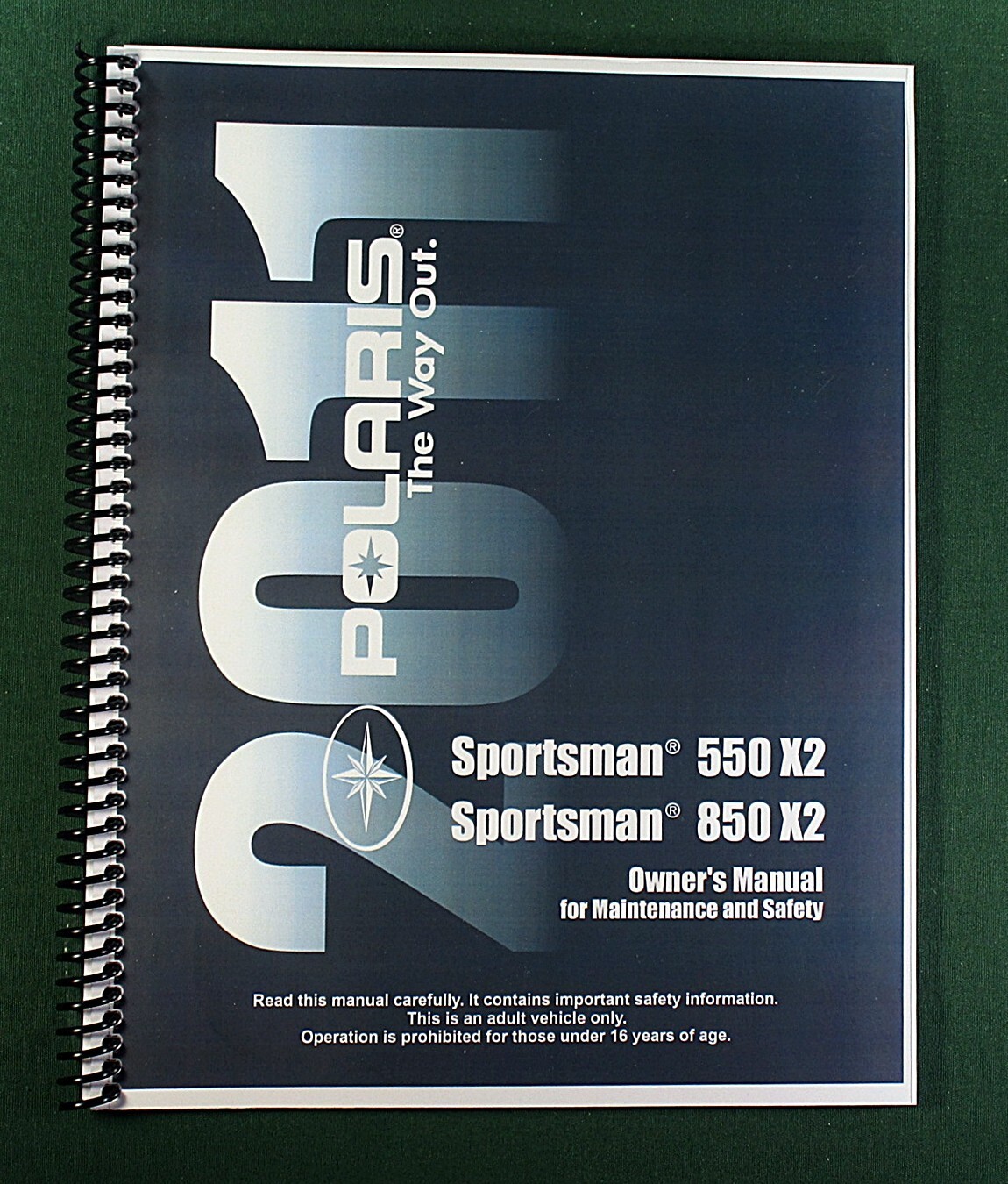 2011 Polaris Sportsman 850 X2 ATV Owner’s Manual: 161 Pages & Protective Covers!