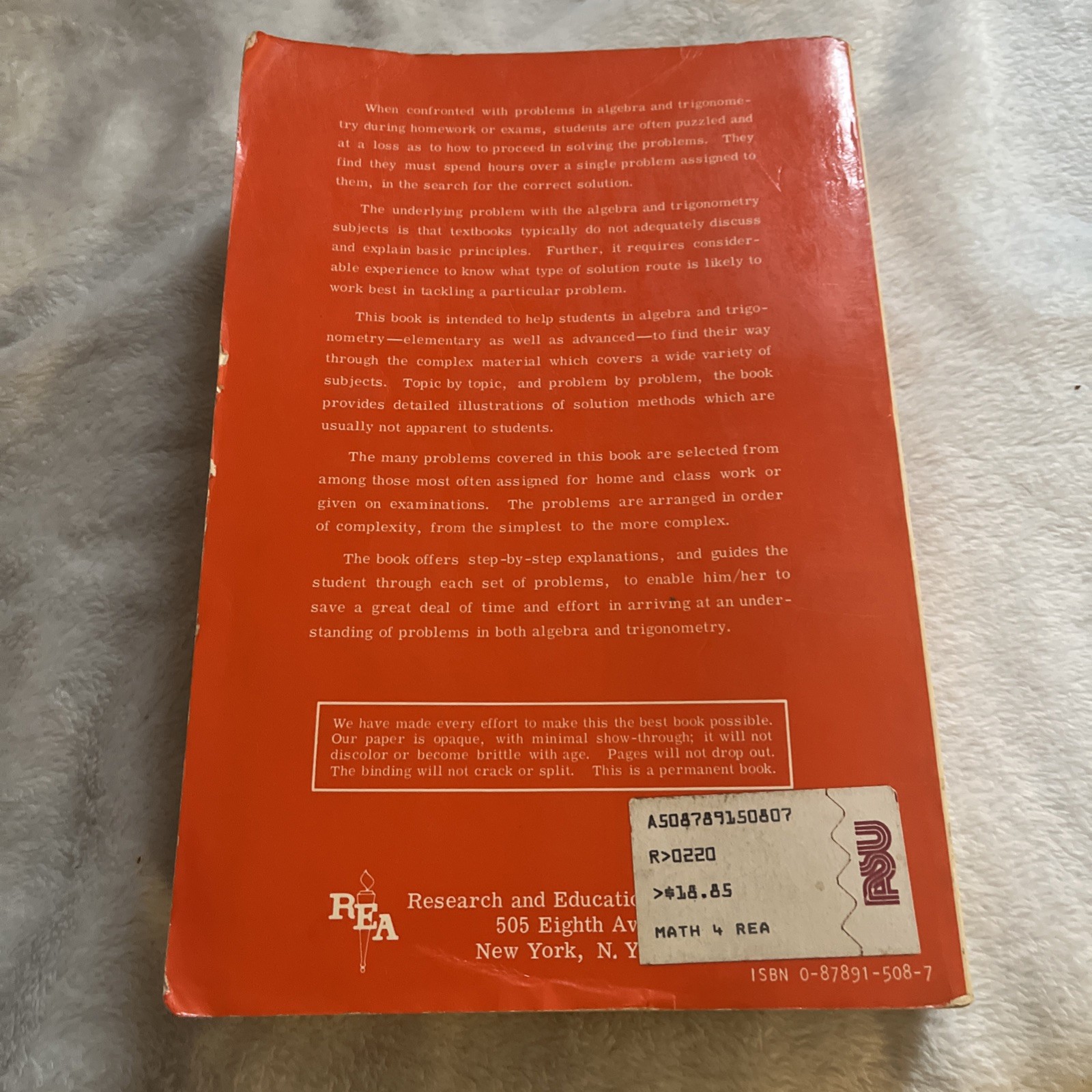 Algebra & Trigonometry Problem Solver Over 900 Pages 1976 Research Education A