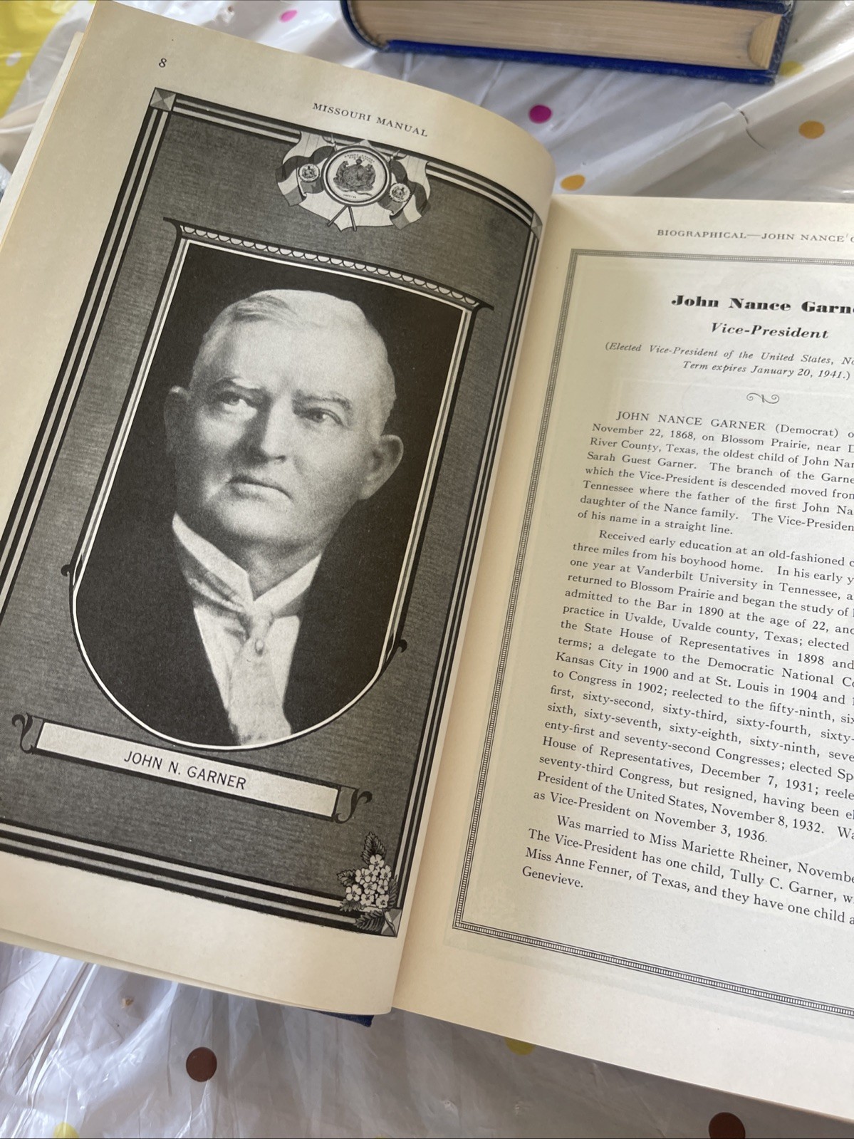 1931 – 1940 Official Manual State Missouri blue book Charles Becker 5 Book Lot