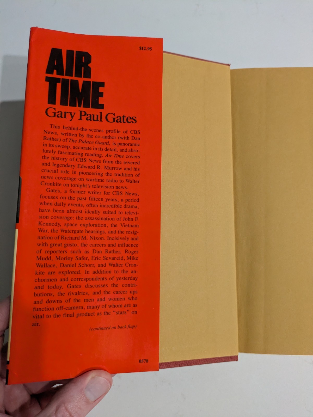 AIR TIME: THE INSIDE STORY OF CBS NEWS By Gary Paul Gates – Hardcover EXCELLENT