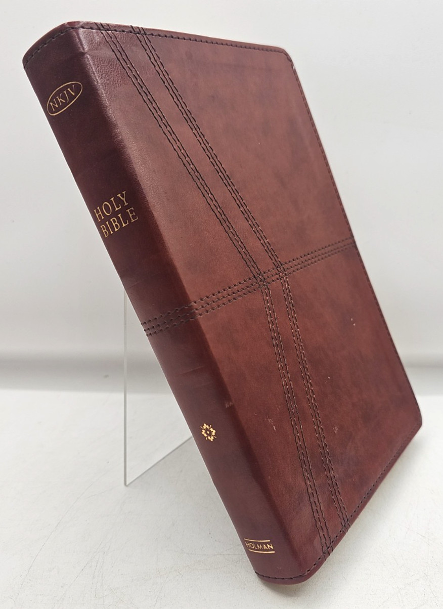 NKJV Ultrathin Reference Bible With Slipcase Holman Saddle Brown Faux Leather